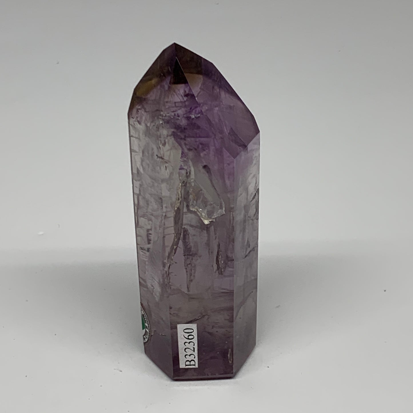 120g, 3.4"x1.2"x1", Natural Amethyst Tower Point Obelisk @Brazil, B32360