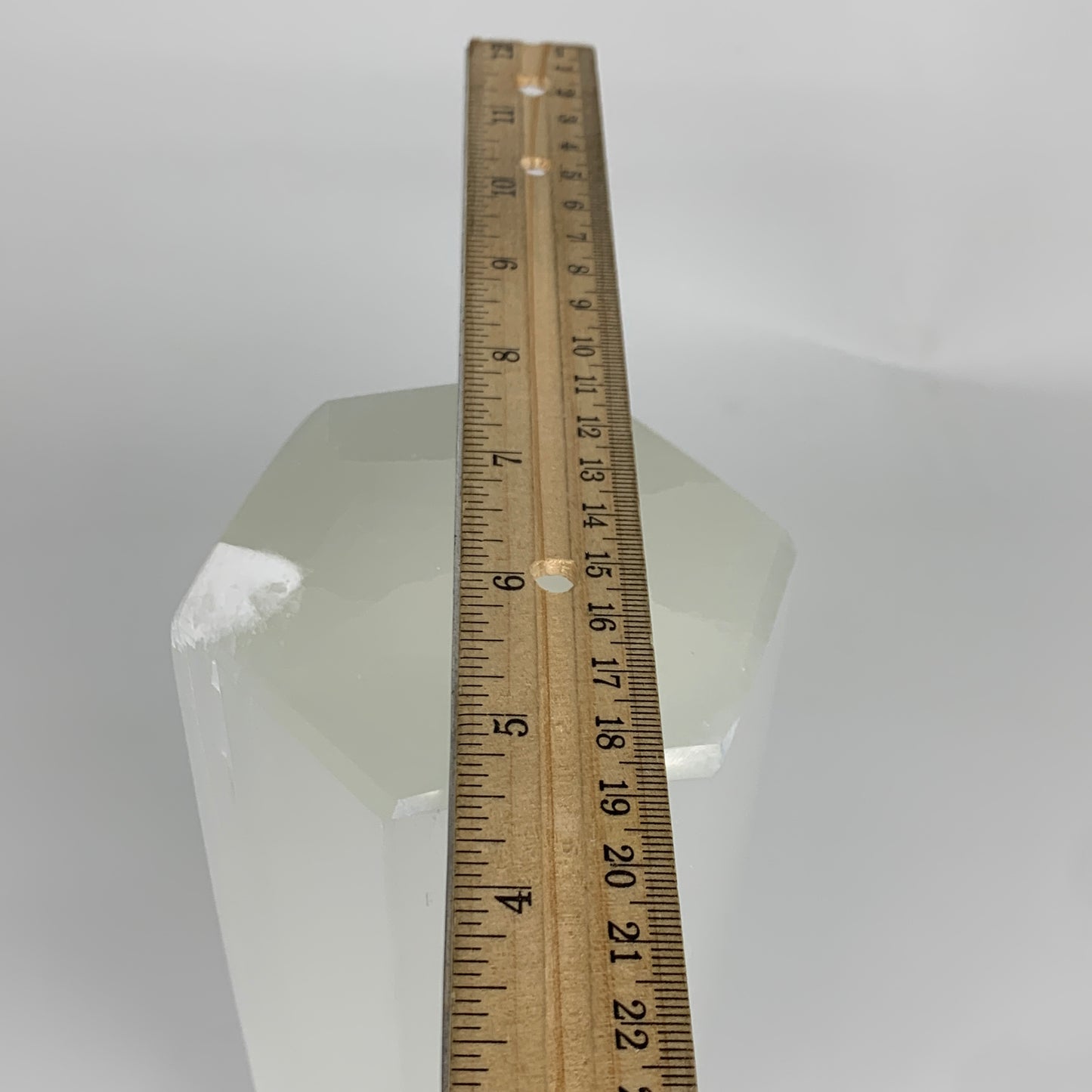 6.7 lbs. 9.25"x3.4", Hexagon Selenite (Satin Spar) Lamp, w/6ft Chord, B35831