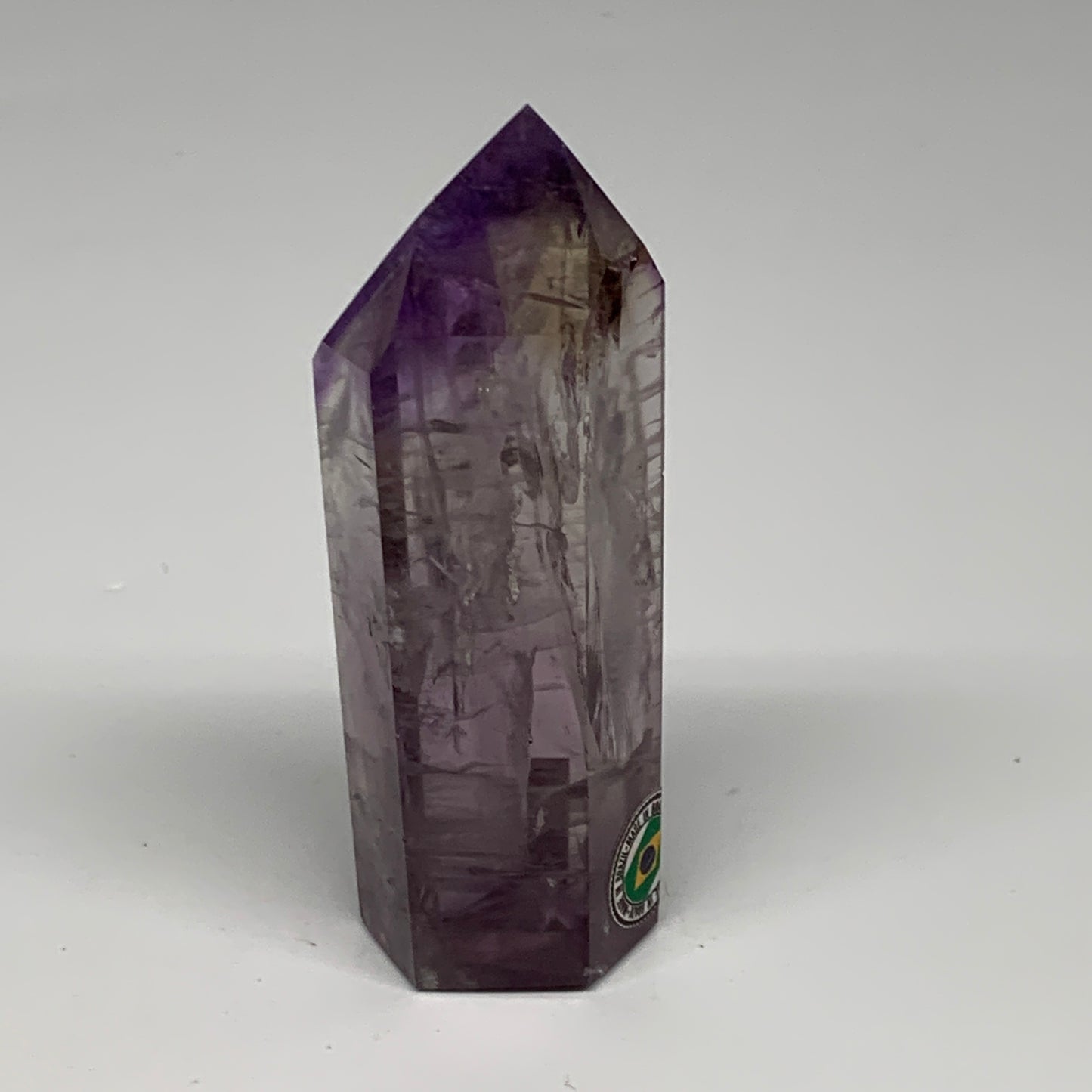 120g, 3.4"x1.2"x1", Natural Amethyst Tower Point Obelisk @Brazil, B32360