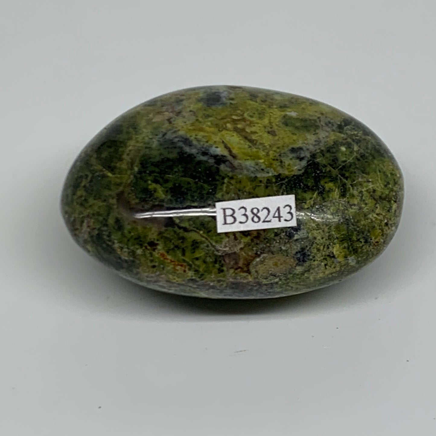 103g, 2.5"x1.8"x1.2", Green Opal Crystal PalmStone Polished Reiki, B38243