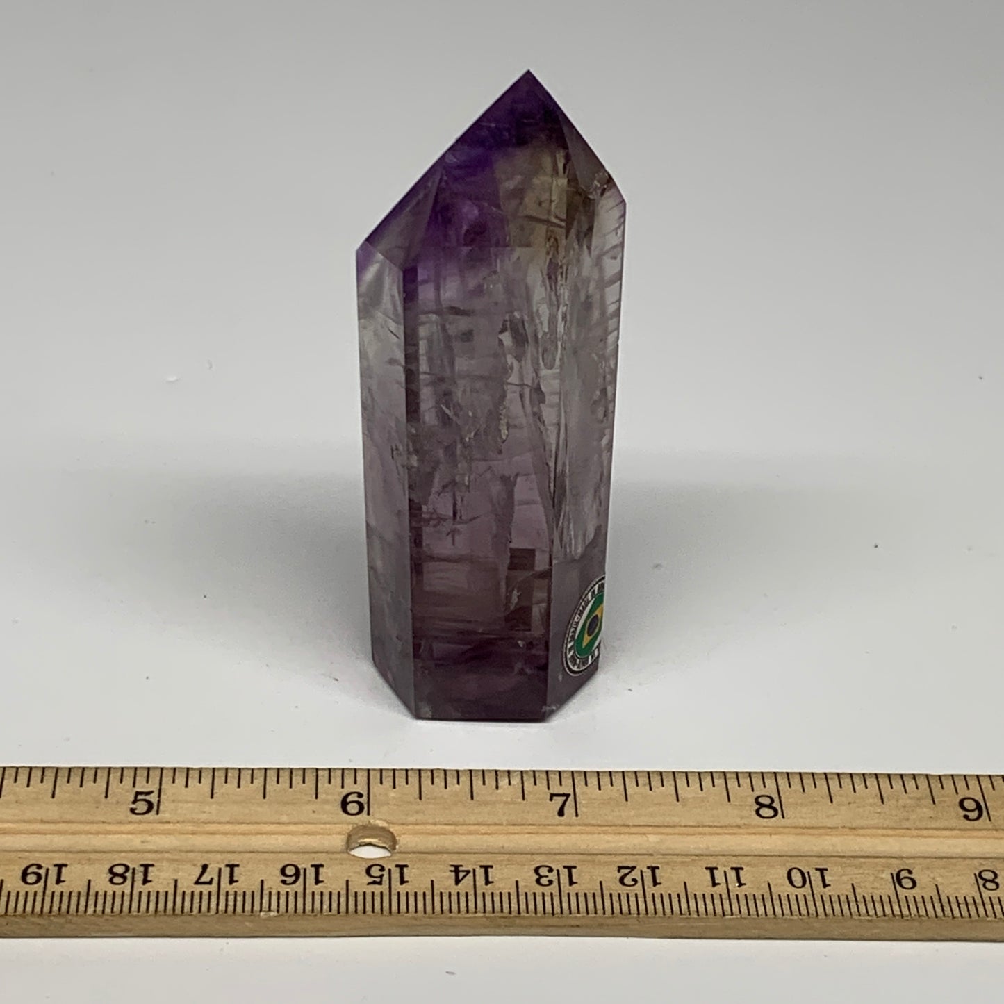 120g, 3.4"x1.2"x1", Natural Amethyst Tower Point Obelisk @Brazil, B32360