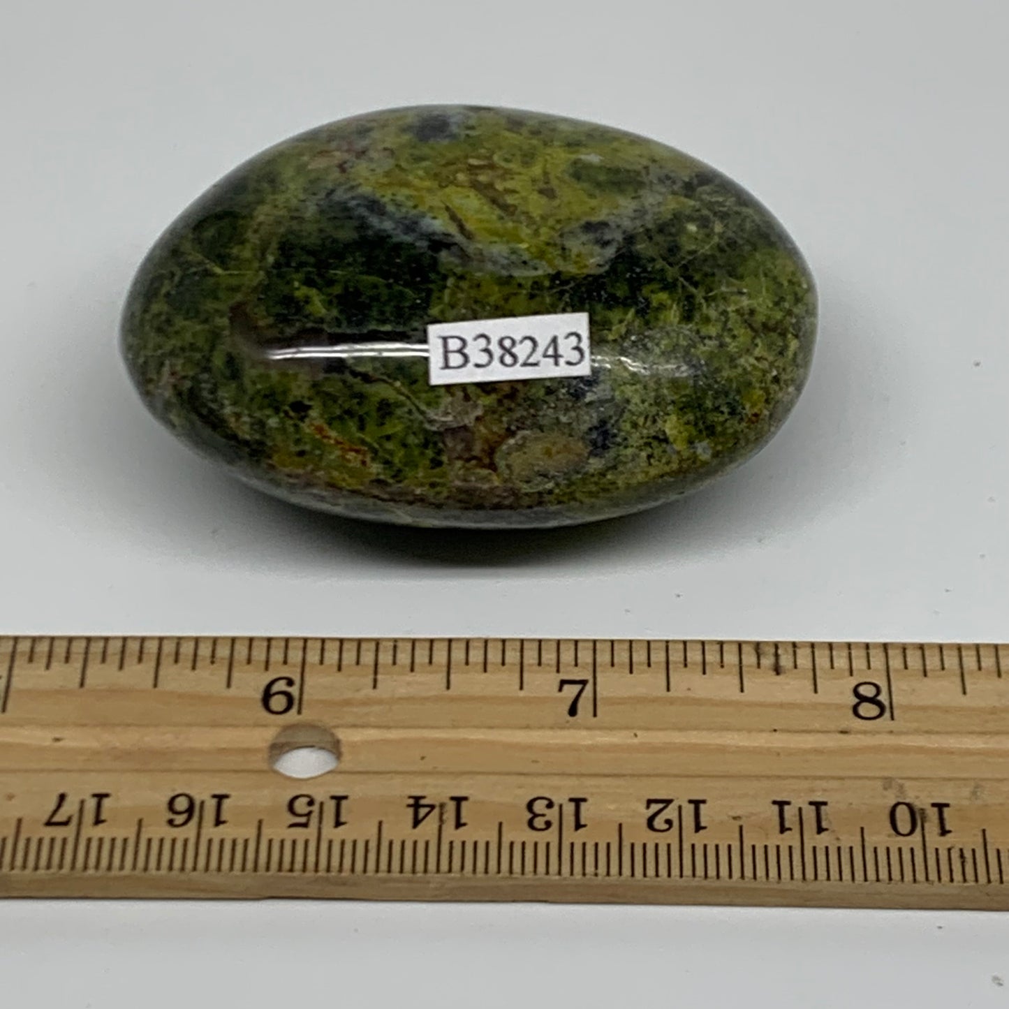 103g, 2.5"x1.8"x1.2", Green Opal Crystal PalmStone Polished Reiki, B38243