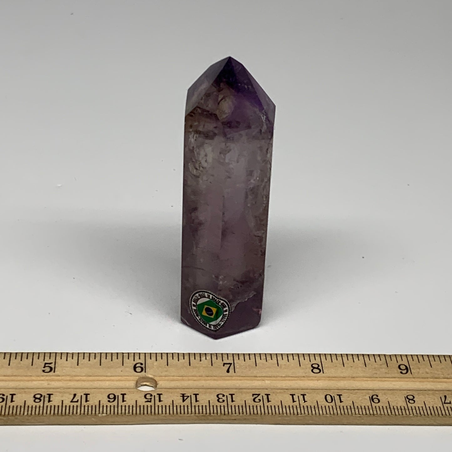 120g, 3.4"x1.2"x1", Natural Amethyst Tower Point Obelisk @Brazil, B32360