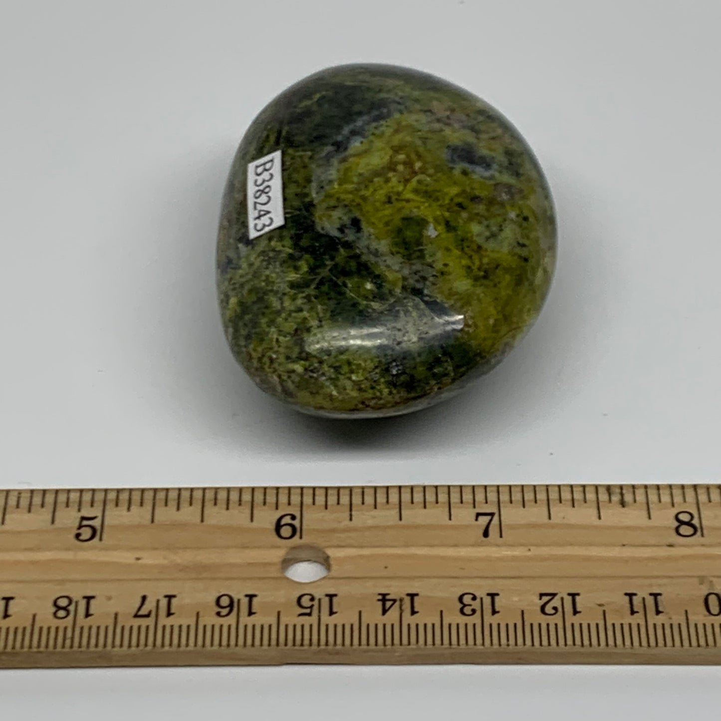 103g, 2.5"x1.8"x1.2", Green Opal Crystal PalmStone Polished Reiki, B38243