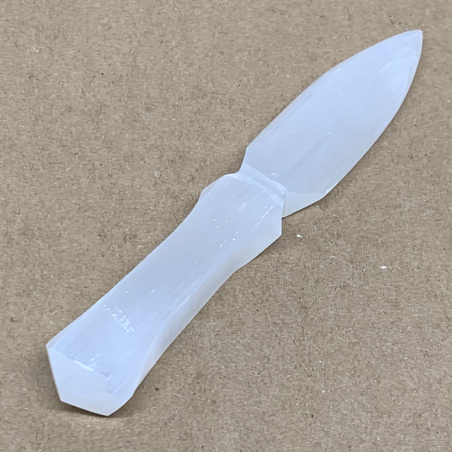118g, 7.5"x1.2"x0.6", Natural Selenite Crystal Dagger (Satin Spar), B36901