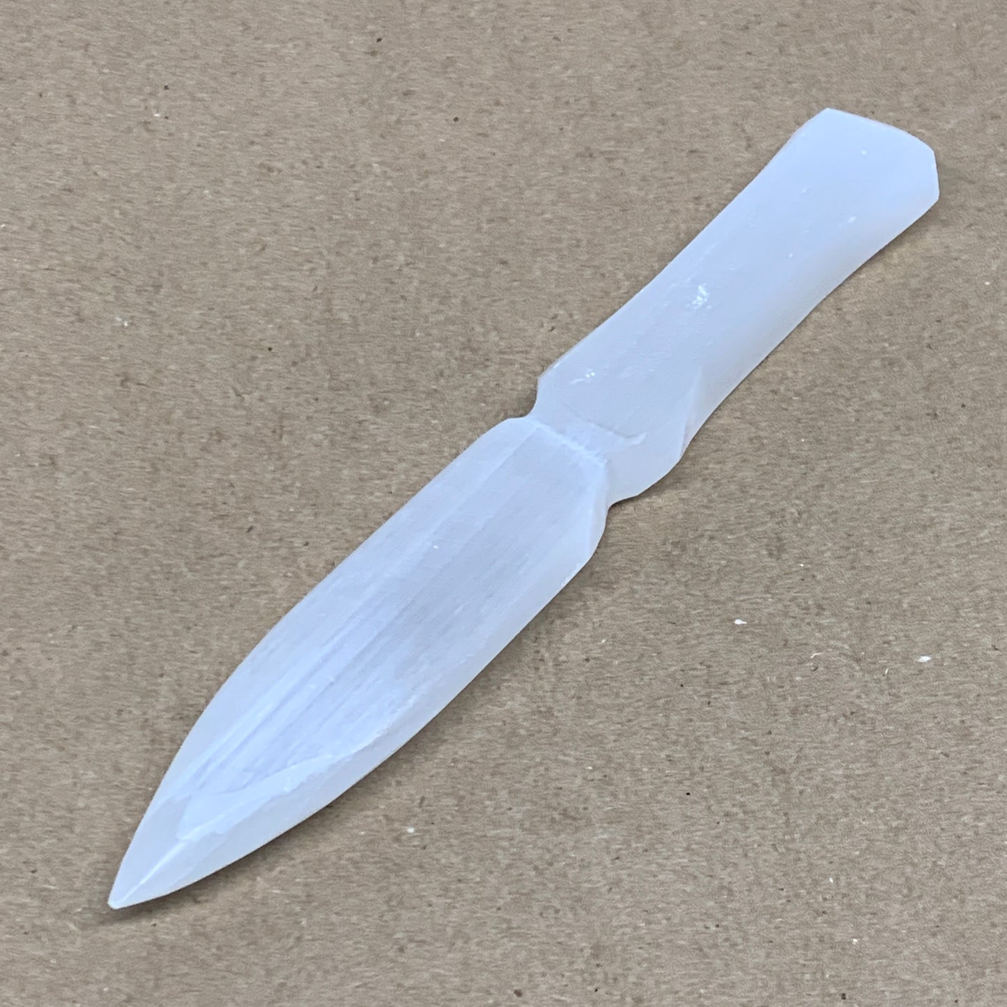 118g, 7.5"x1.2"x0.6", Natural Selenite Crystal Dagger (Satin Spar), B36901