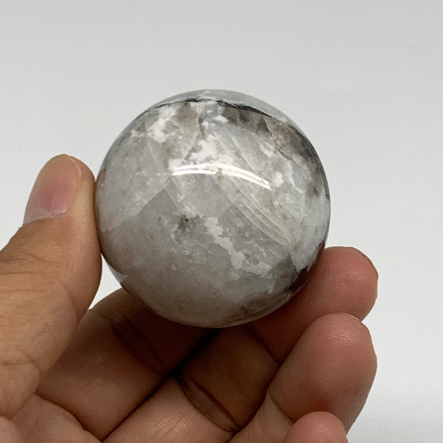 101.8g, 1.7"(41mm), Natural Rainbow Moonstone Sphere Ball Gemstone, B35168