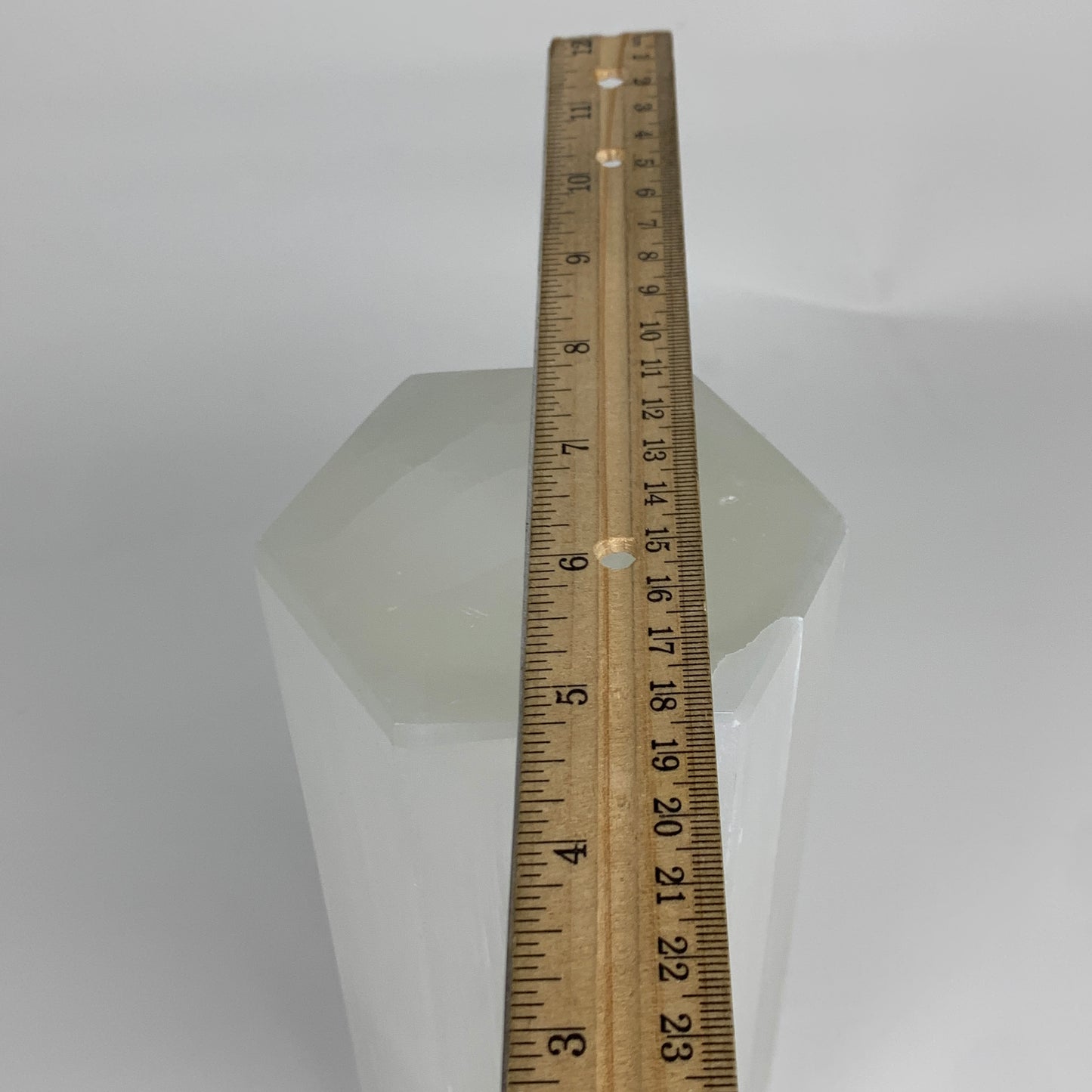7.24 lbs. 9.75"x3.3", Hexagon Selenite (Satin Spar) Lamp, w/6ft Chord, B35832x