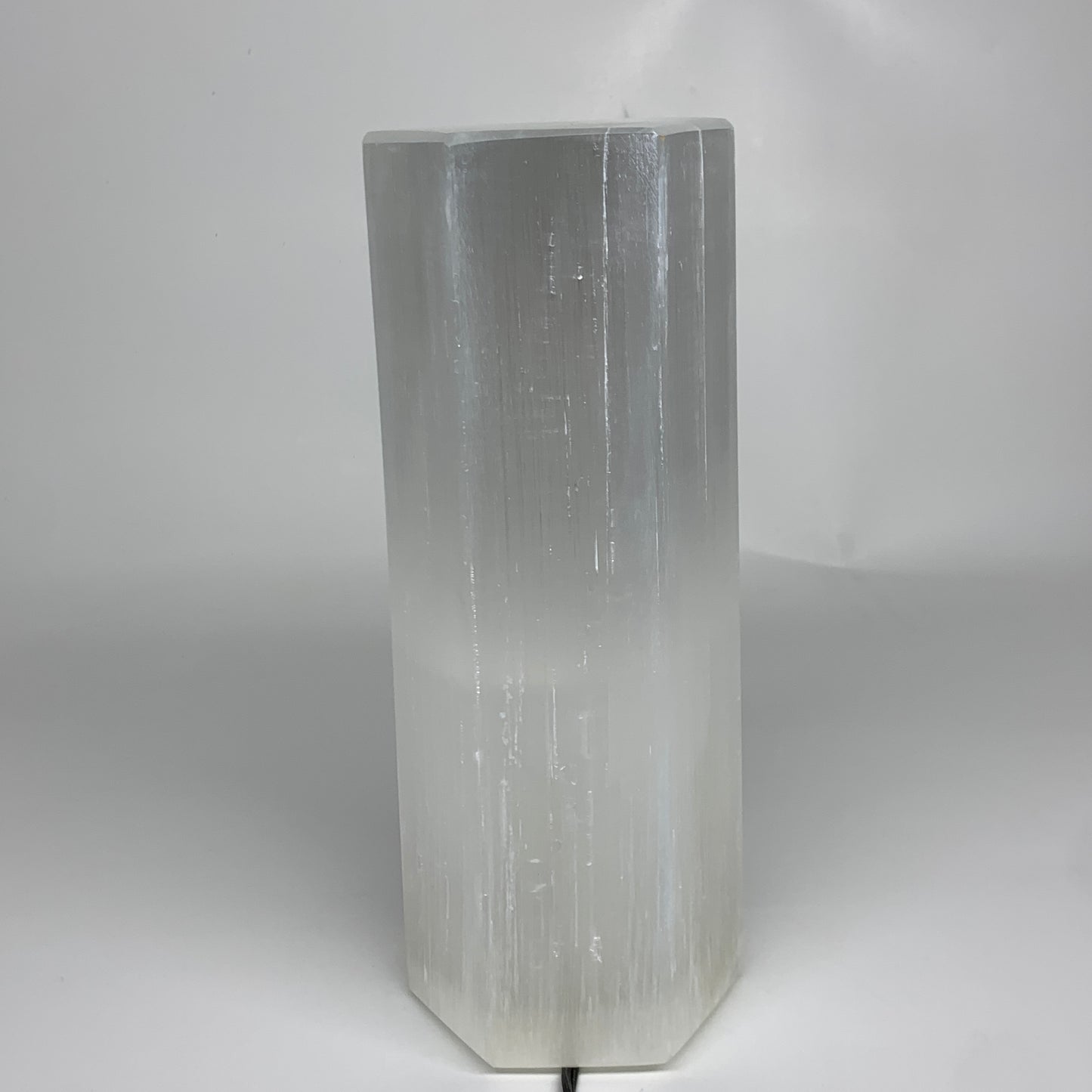 7.24 lbs. 9.75"x3.3", Hexagon Selenite (Satin Spar) Lamp, w/6ft Chord, B35832x