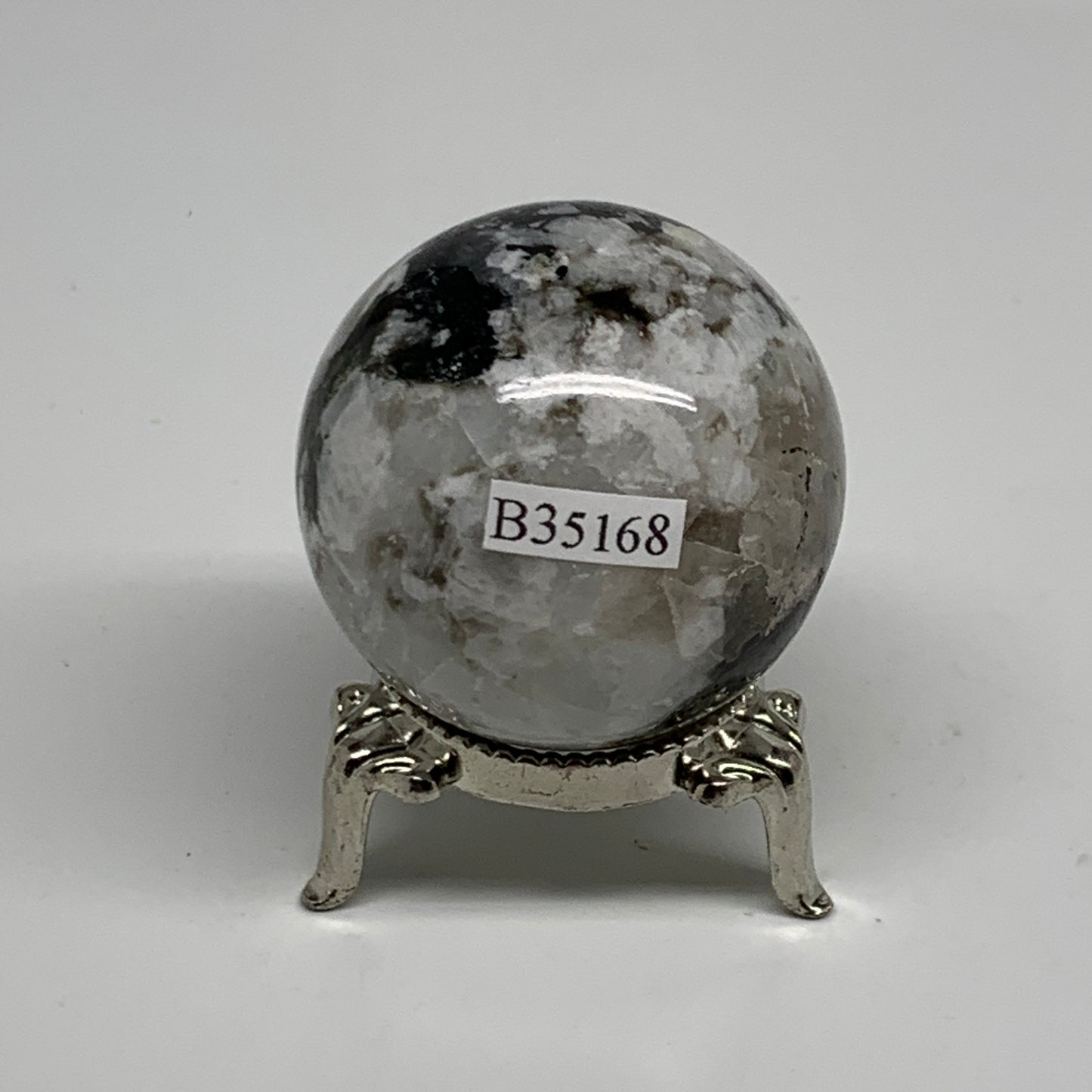 101.8g, 1.7"(41mm), Natural Rainbow Moonstone Sphere Ball Gemstone, B35168