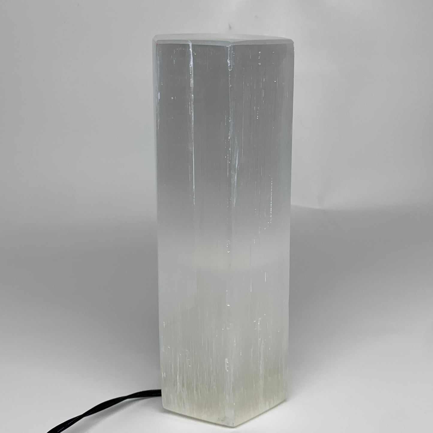 7.24 lbs. 9.75"x3.3", Hexagon Selenite (Satin Spar) Lamp, w/6ft Chord, B35832x
