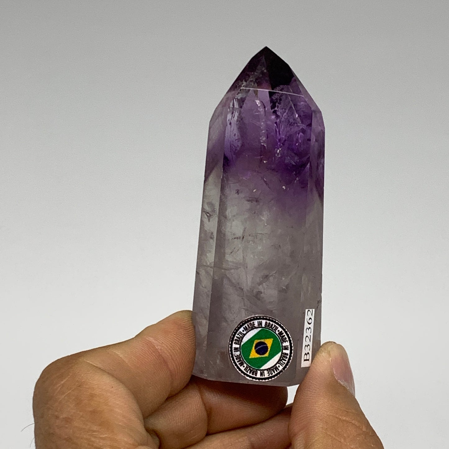 76.7g, 3"x1.2"x0.9", Natural Amethyst Tower Point Obelisk @Brazil, B32362