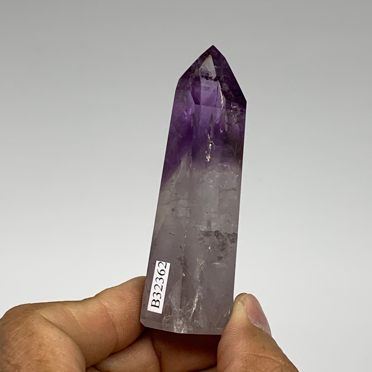 76.7g, 3"x1.2"x0.9", Natural Amethyst Tower Point Obelisk @Brazil, B32362