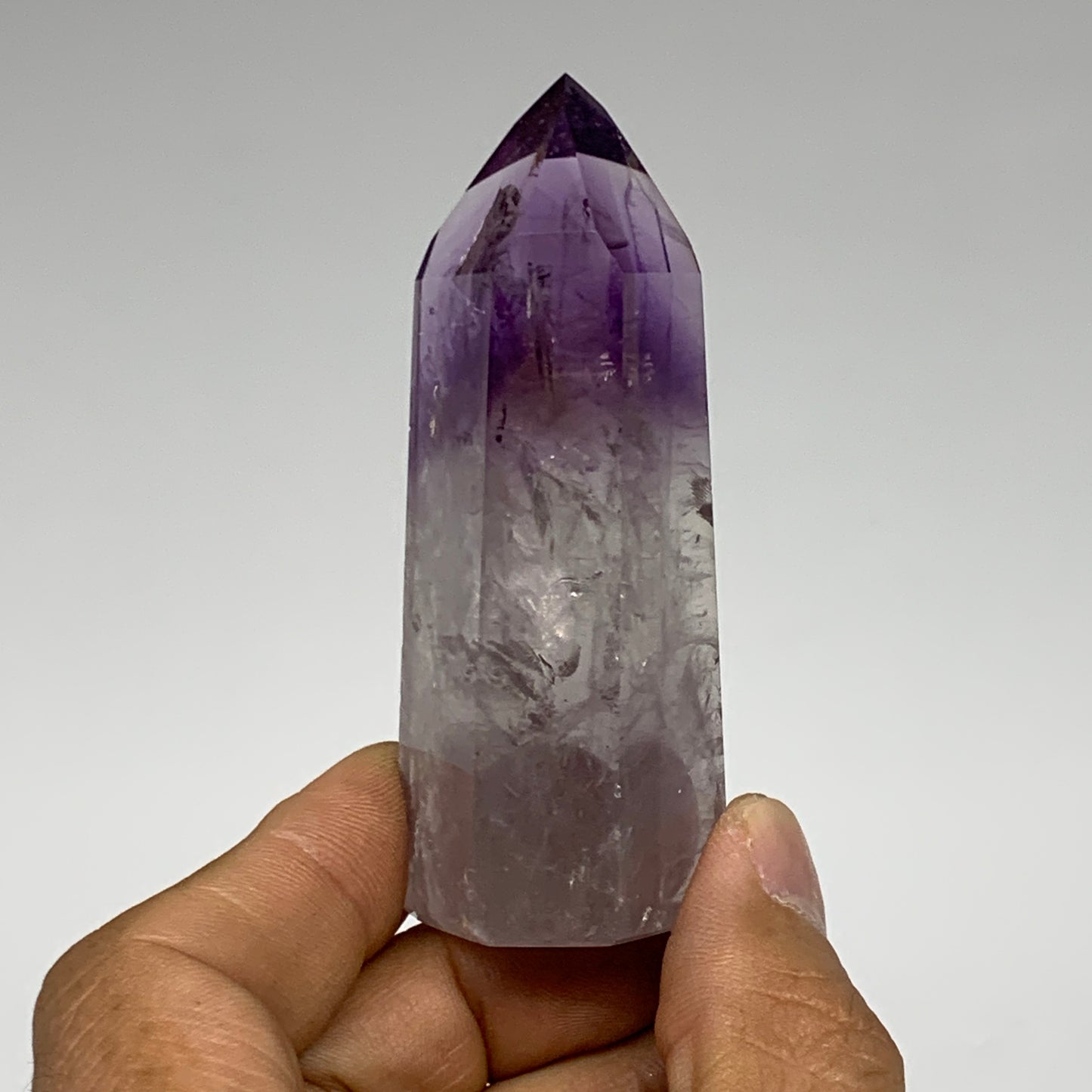 76.7g, 3"x1.2"x0.9", Natural Amethyst Tower Point Obelisk @Brazil, B32362