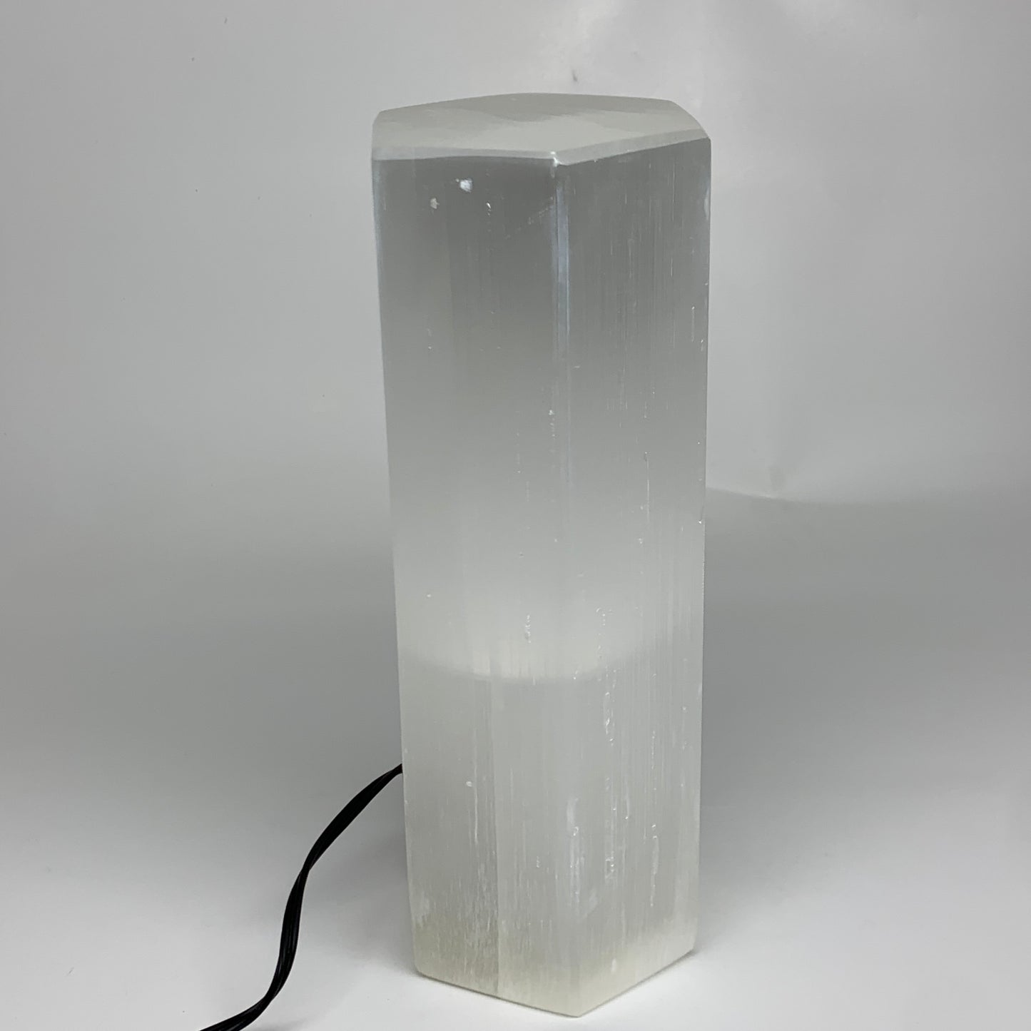7.24 lbs. 9.75"x3.3", Hexagon Selenite (Satin Spar) Lamp, w/6ft Chord, B35832x