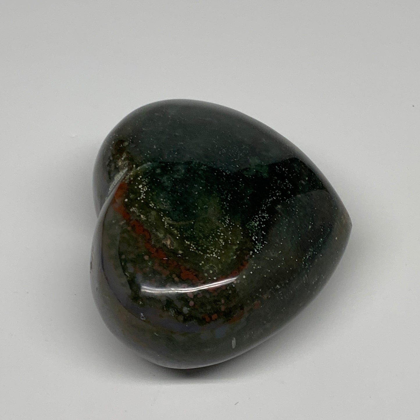 1.75 lbs, 3.8"x3.5"x2.1" Ocean Jasper Heart Polished Healing Crystal, B30929