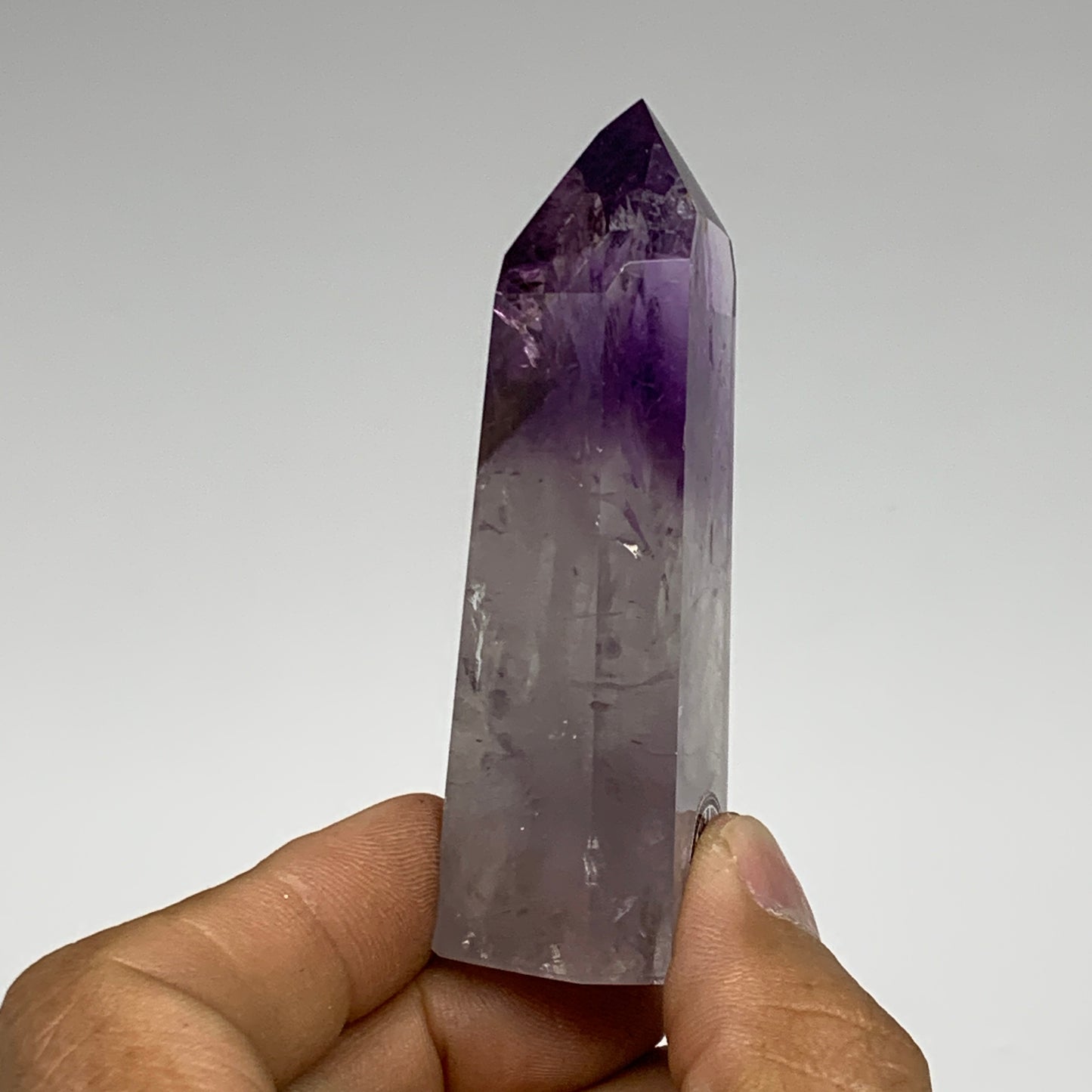 76.7g, 3"x1.2"x0.9", Natural Amethyst Tower Point Obelisk @Brazil, B32362