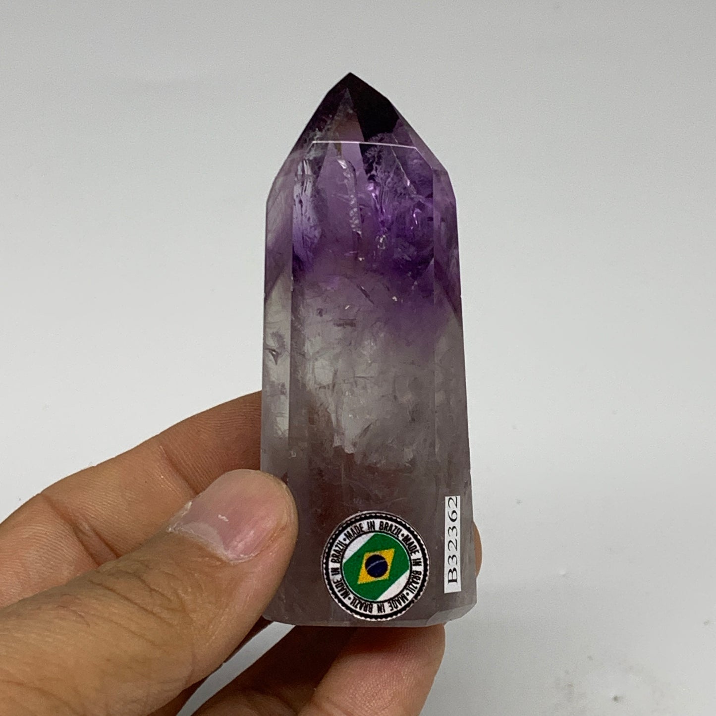 76.7g, 3"x1.2"x0.9", Natural Amethyst Tower Point Obelisk @Brazil, B32362