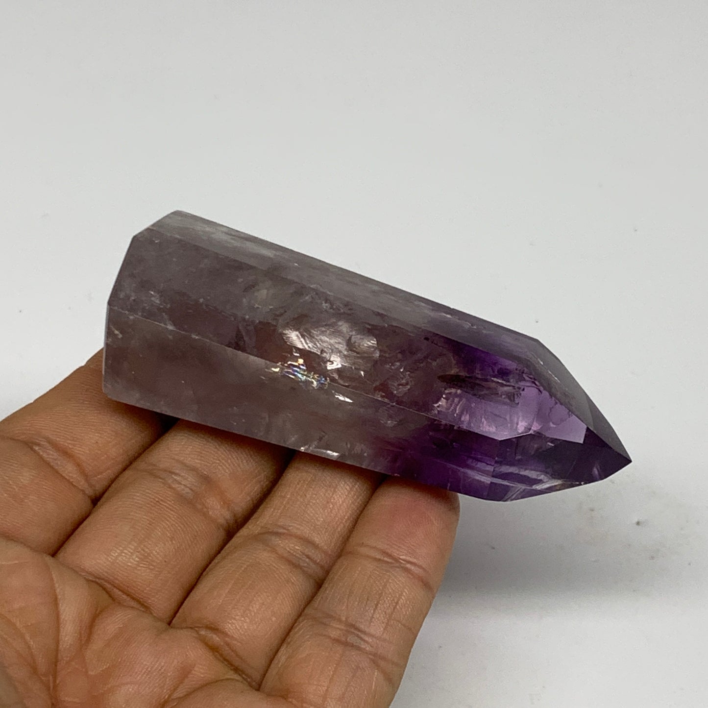 76.7g, 3"x1.2"x0.9", Natural Amethyst Tower Point Obelisk @Brazil, B32362