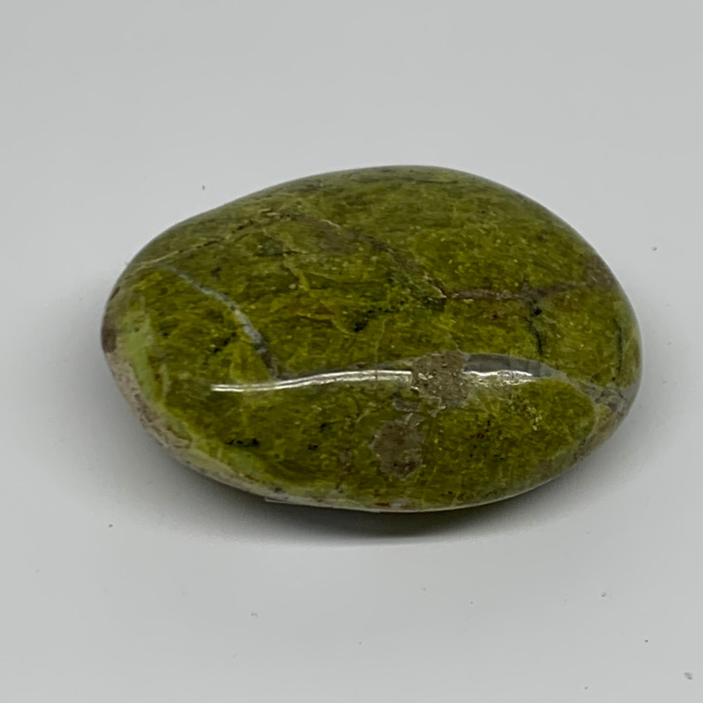 111.8g, 2.7"x2.1"x1.1", Green Opal Crystal PalmStone Polished Reiki, B38245