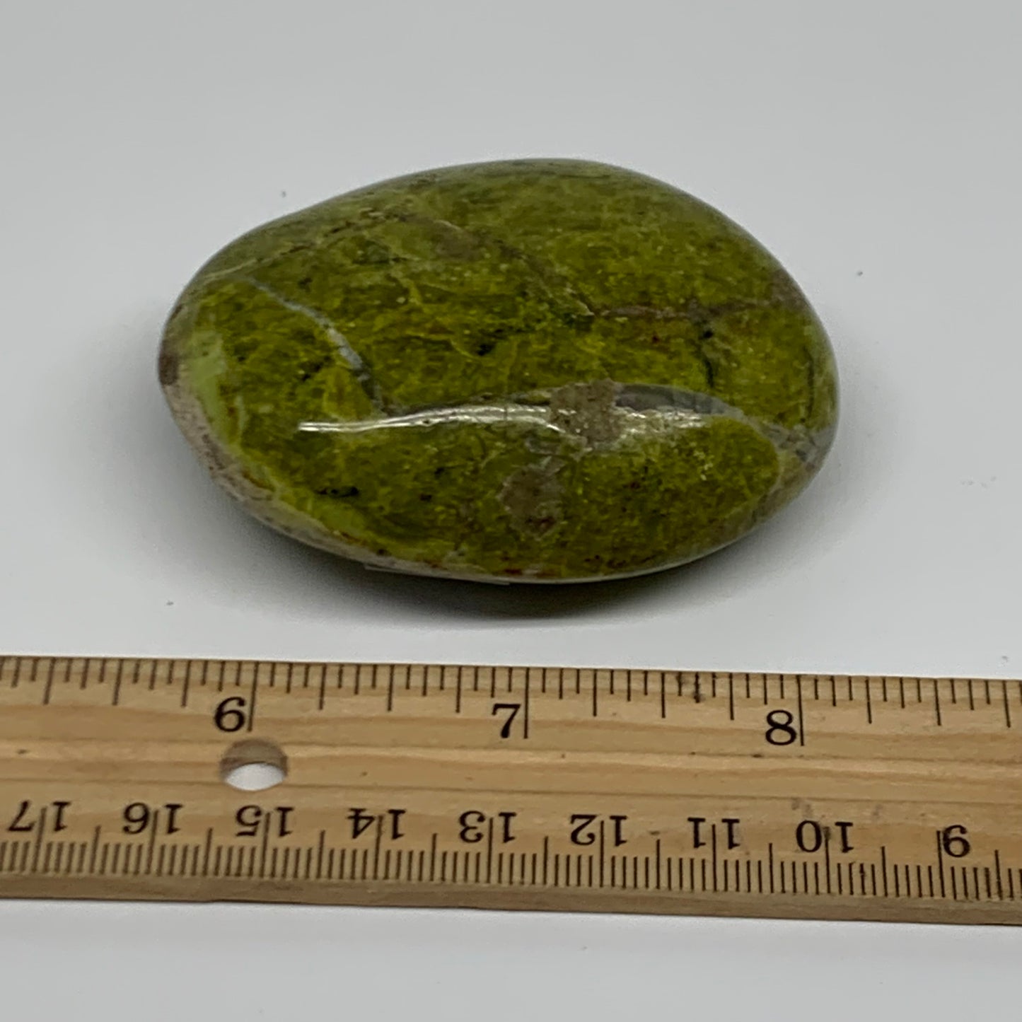 111.8g, 2.7"x2.1"x1.1", Green Opal Crystal PalmStone Polished Reiki, B38245