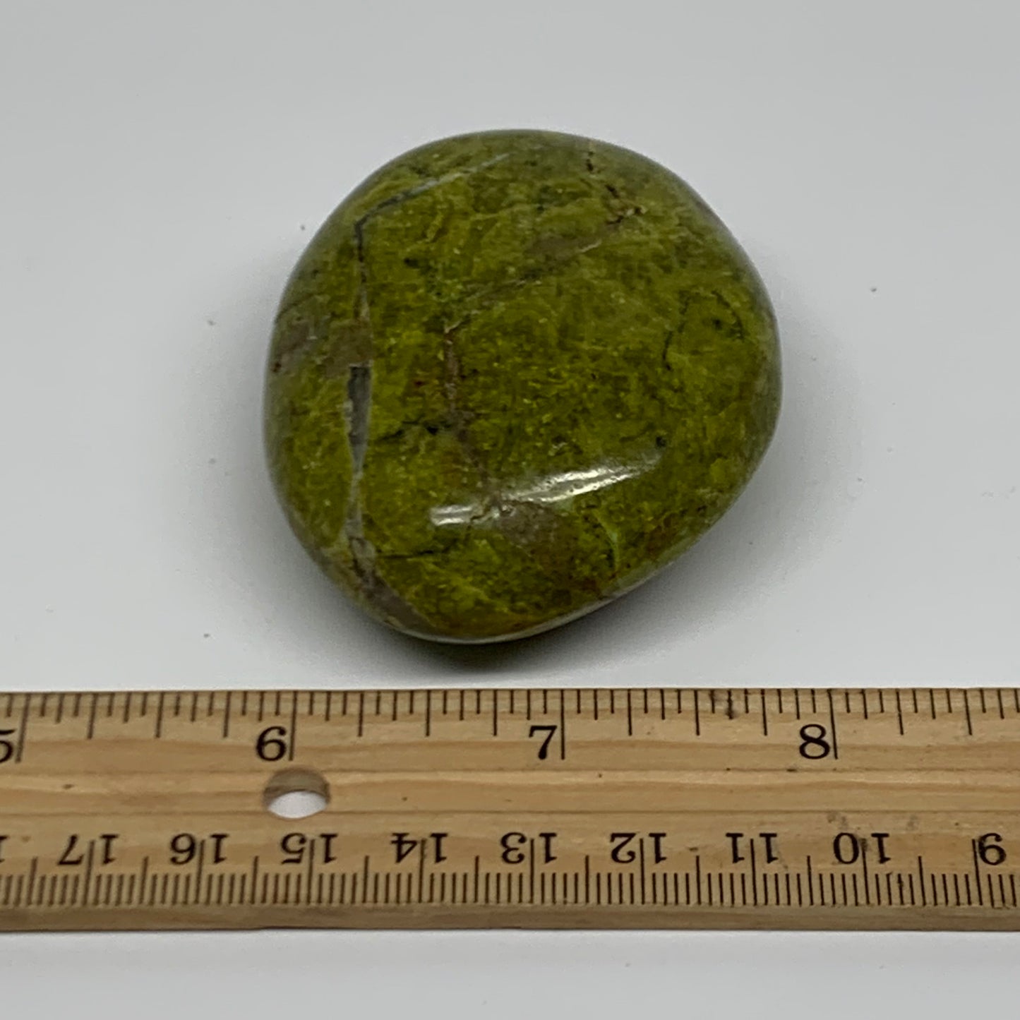 111.8g, 2.7"x2.1"x1.1", Green Opal Crystal PalmStone Polished Reiki, B38245