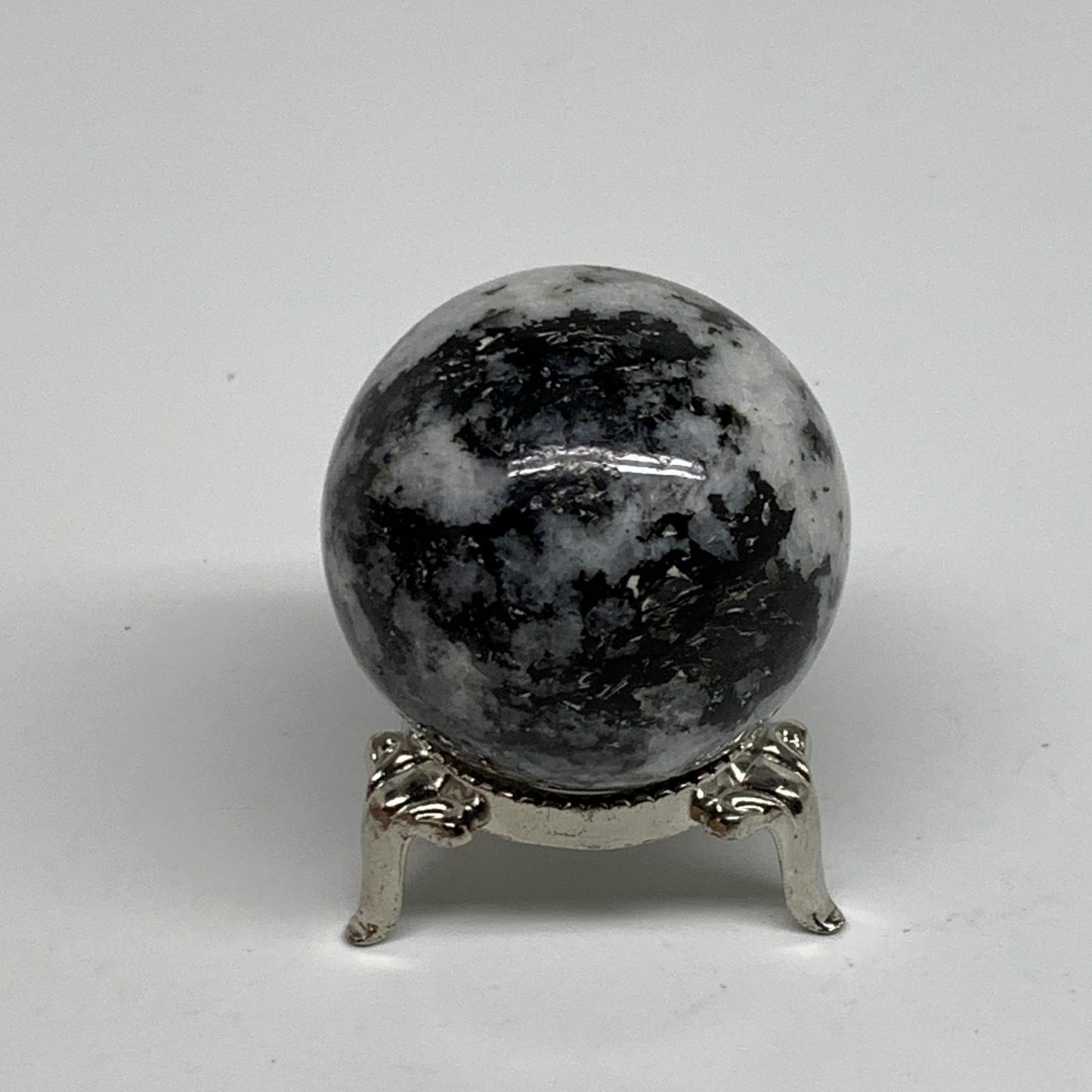 112g, 1.7"(43mm), Natural Rainbow Moonstone Sphere Ball Gemstone, B34383