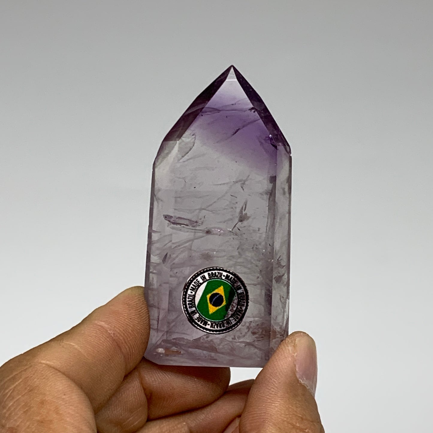 56.6g, 2.6"x1.2"x0.7", Natural Amethyst Tower Point Obelisk @Brazil, B32363