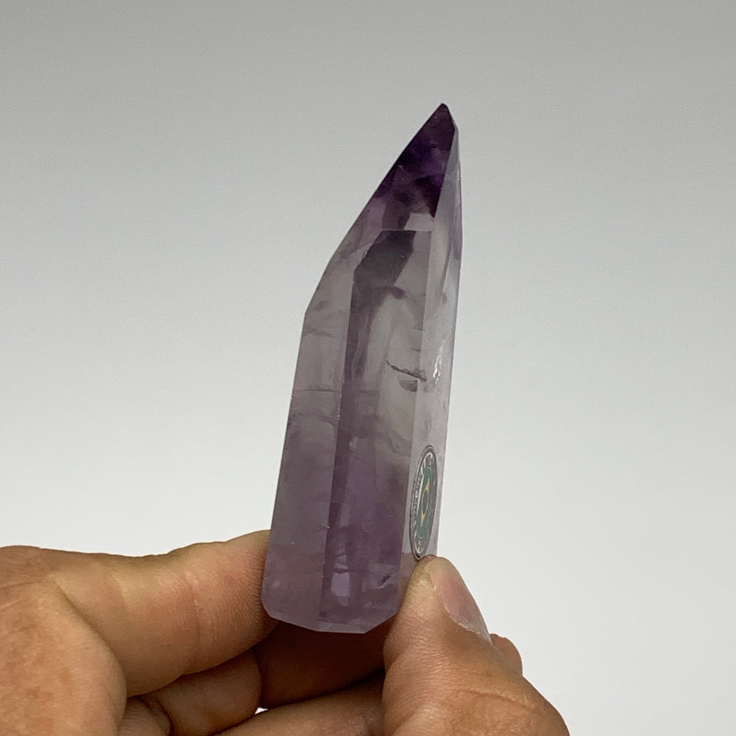 56.6g, 2.6"x1.2"x0.7", Natural Amethyst Tower Point Obelisk @Brazil, B32363