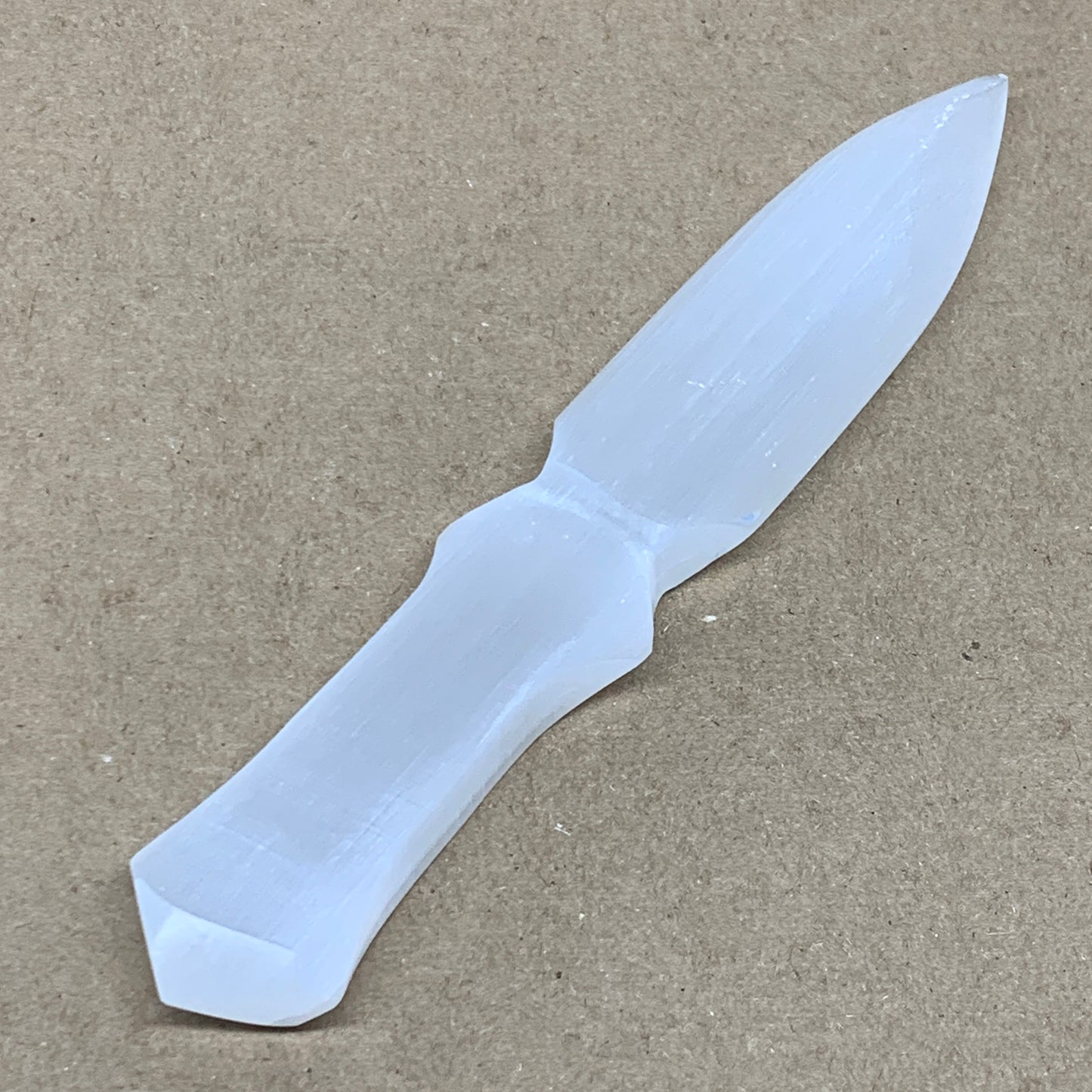 123g, 7.5"x1.3"x0.5", Natural Selenite Crystal Dagger (Satin Spar), B36903