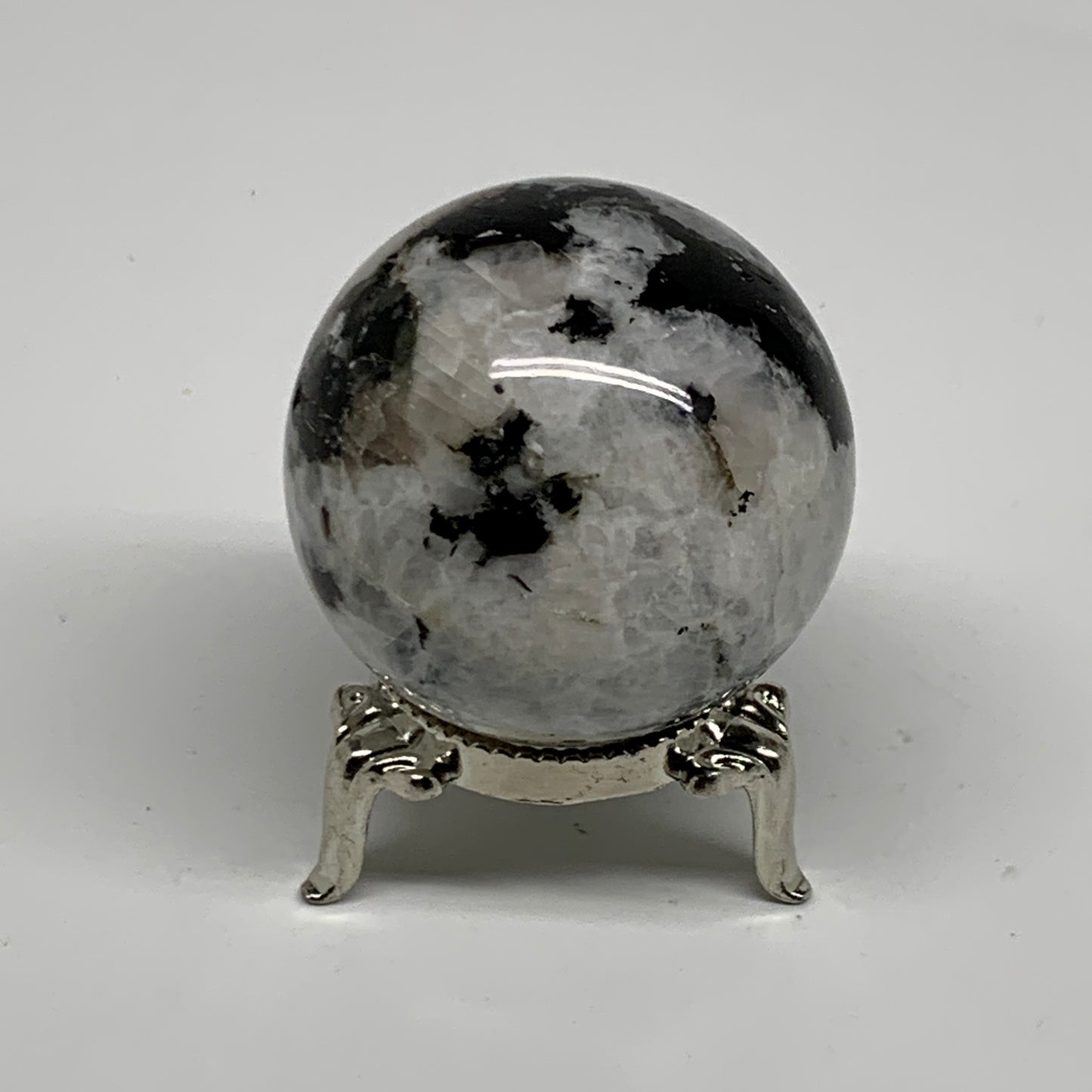 126.4g, 1.7"(44mm), Natural Rainbow Moonstone Sphere Ball Gemstone, B35169