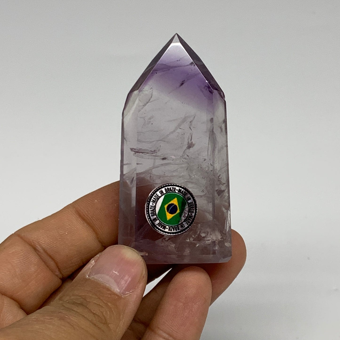 56.6g, 2.6"x1.2"x0.7", Natural Amethyst Tower Point Obelisk @Brazil, B32363