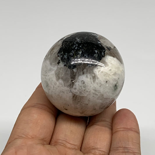 139.9g, 1.8"(46mm), Natural Rainbow Moonstone Sphere Ball Gemstone, B35170