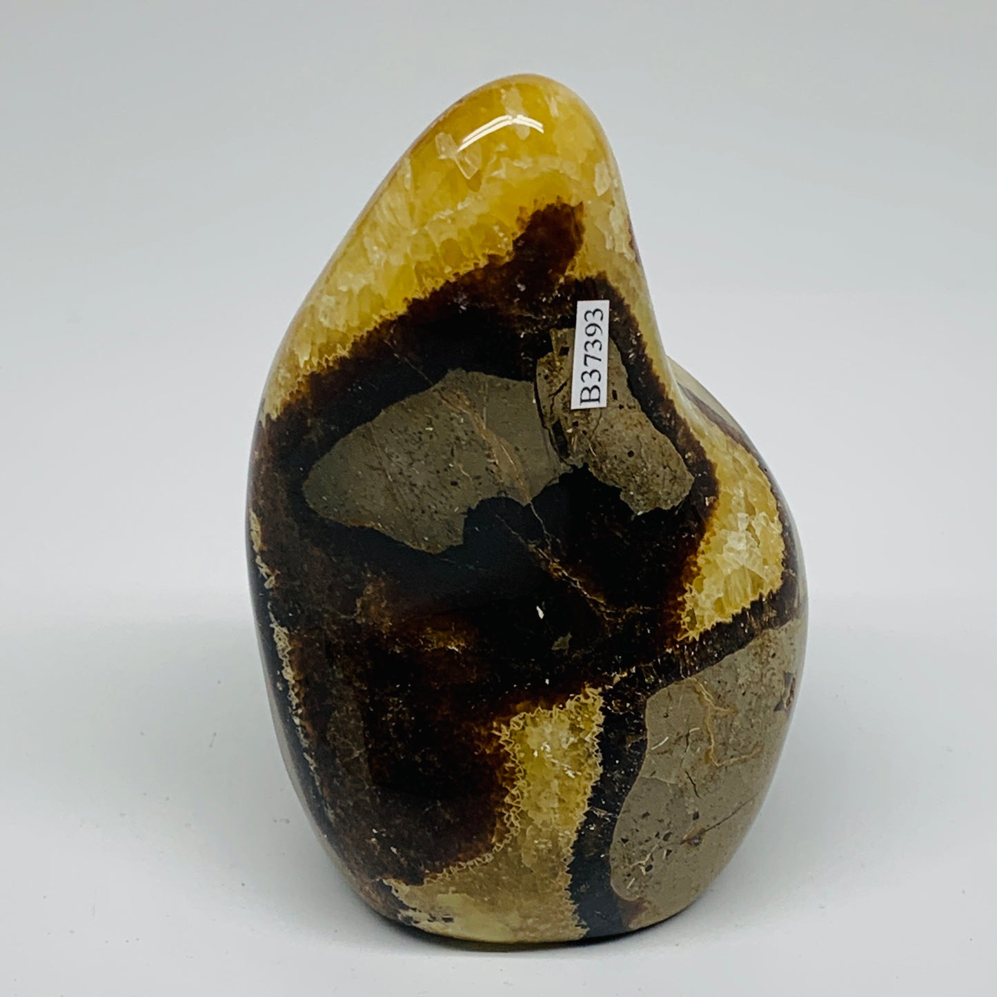 1.8 lbs, 4.7"x3.1"x2.6", Septarian Nodules Freeform Polished Crystal, B37393