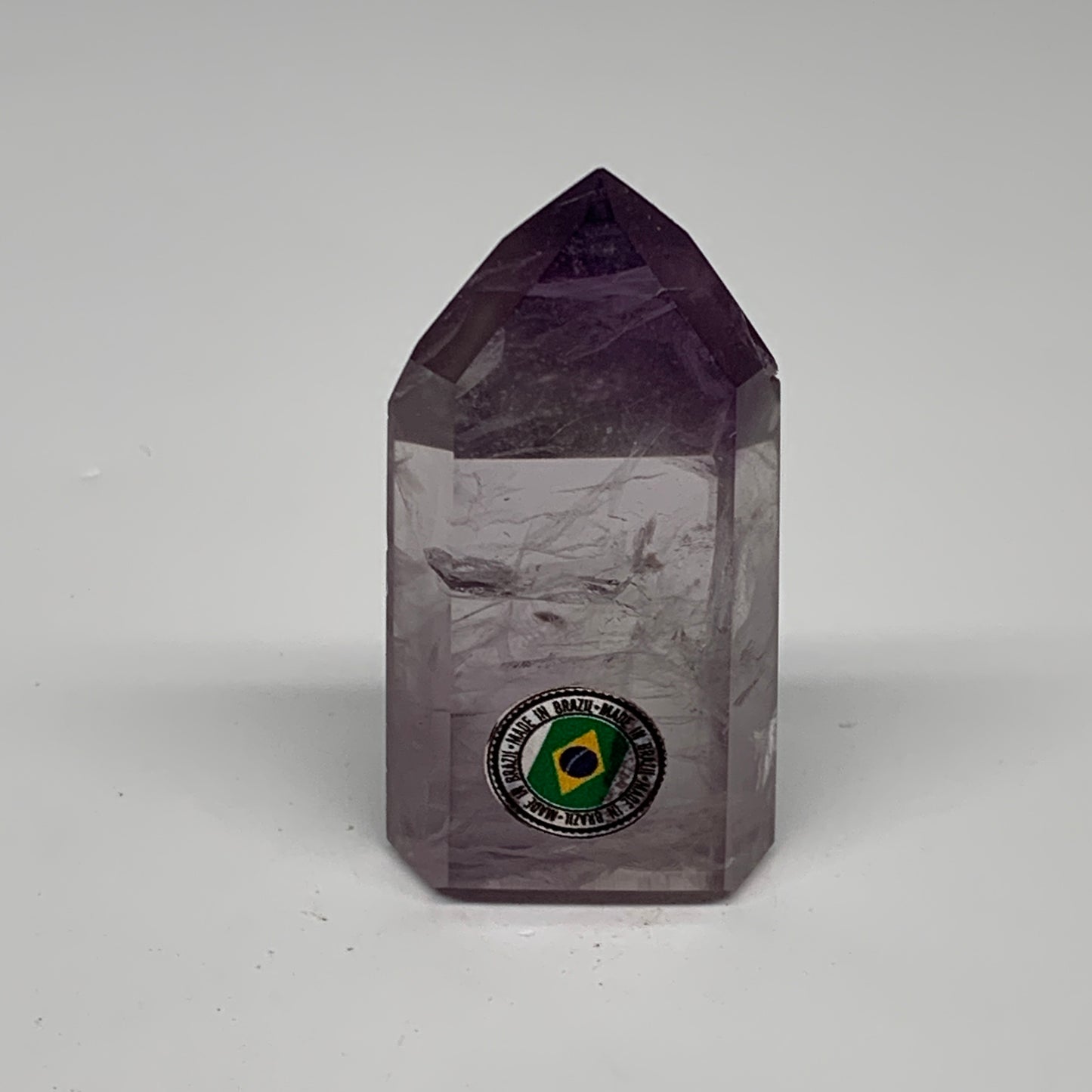 56.6g, 2.6"x1.2"x0.7", Natural Amethyst Tower Point Obelisk @Brazil, B32363