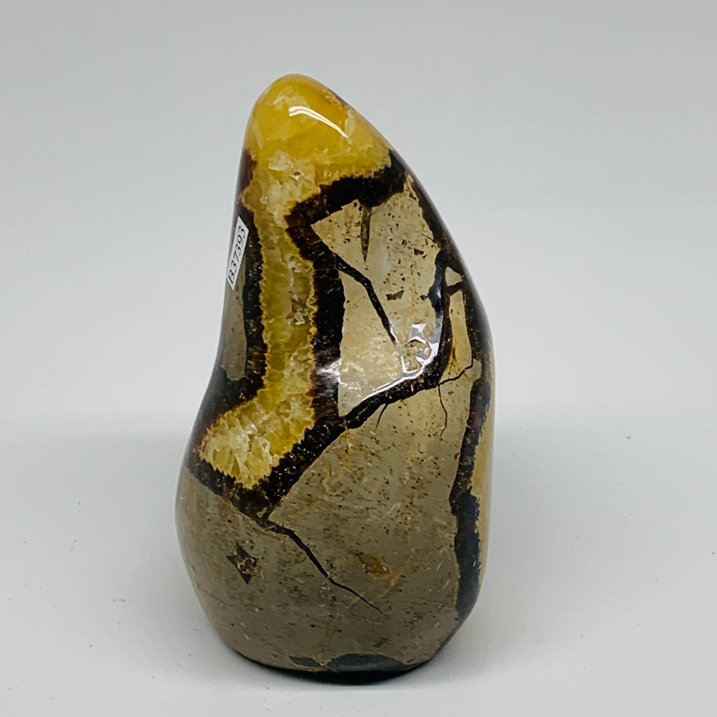 1.8 lbs, 4.7"x3.1"x2.6", Septarian Nodules Freeform Polished Crystal, B37393