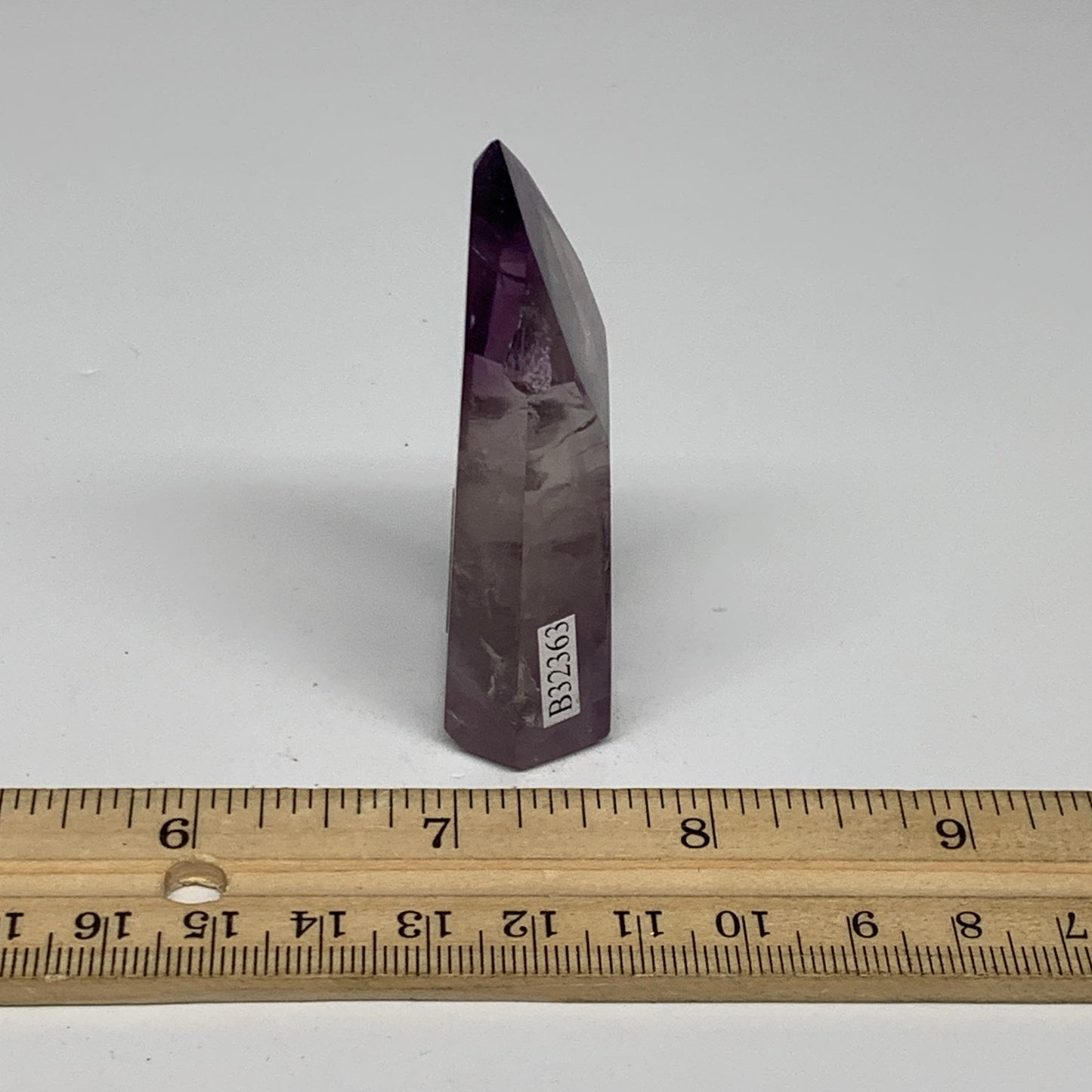 56.6g, 2.6"x1.2"x0.7", Natural Amethyst Tower Point Obelisk @Brazil, B32363