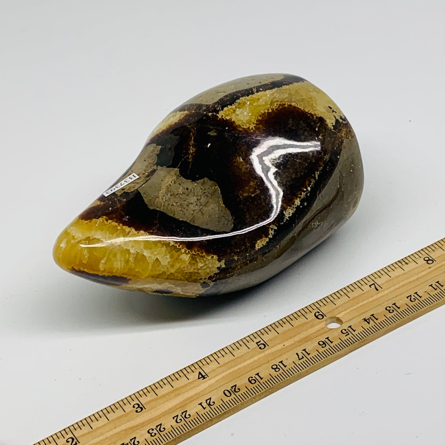 1.8 lbs, 4.7"x3.1"x2.6", Septarian Nodules Freeform Polished Crystal, B37393