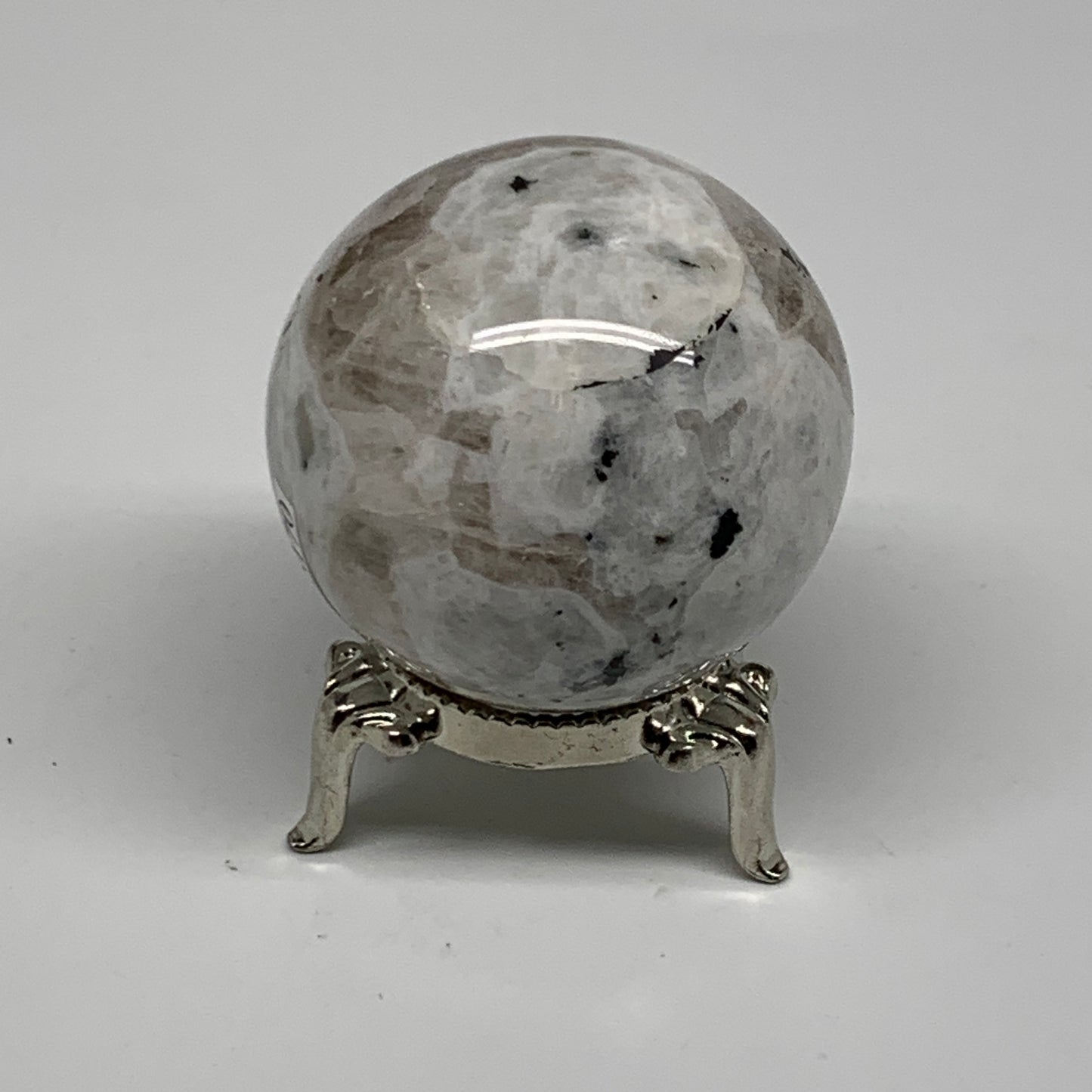 139.9g, 1.8"(46mm), Natural Rainbow Moonstone Sphere Ball Gemstone, B35170