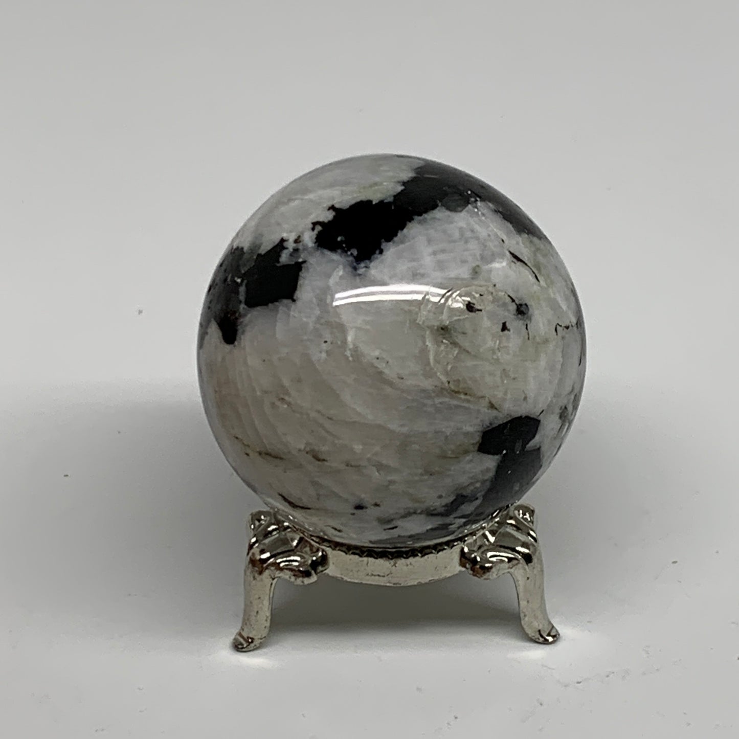 158.9g, 1.9"(48mm), Natural Rainbow Moonstone Sphere Ball Gemstone, B34384