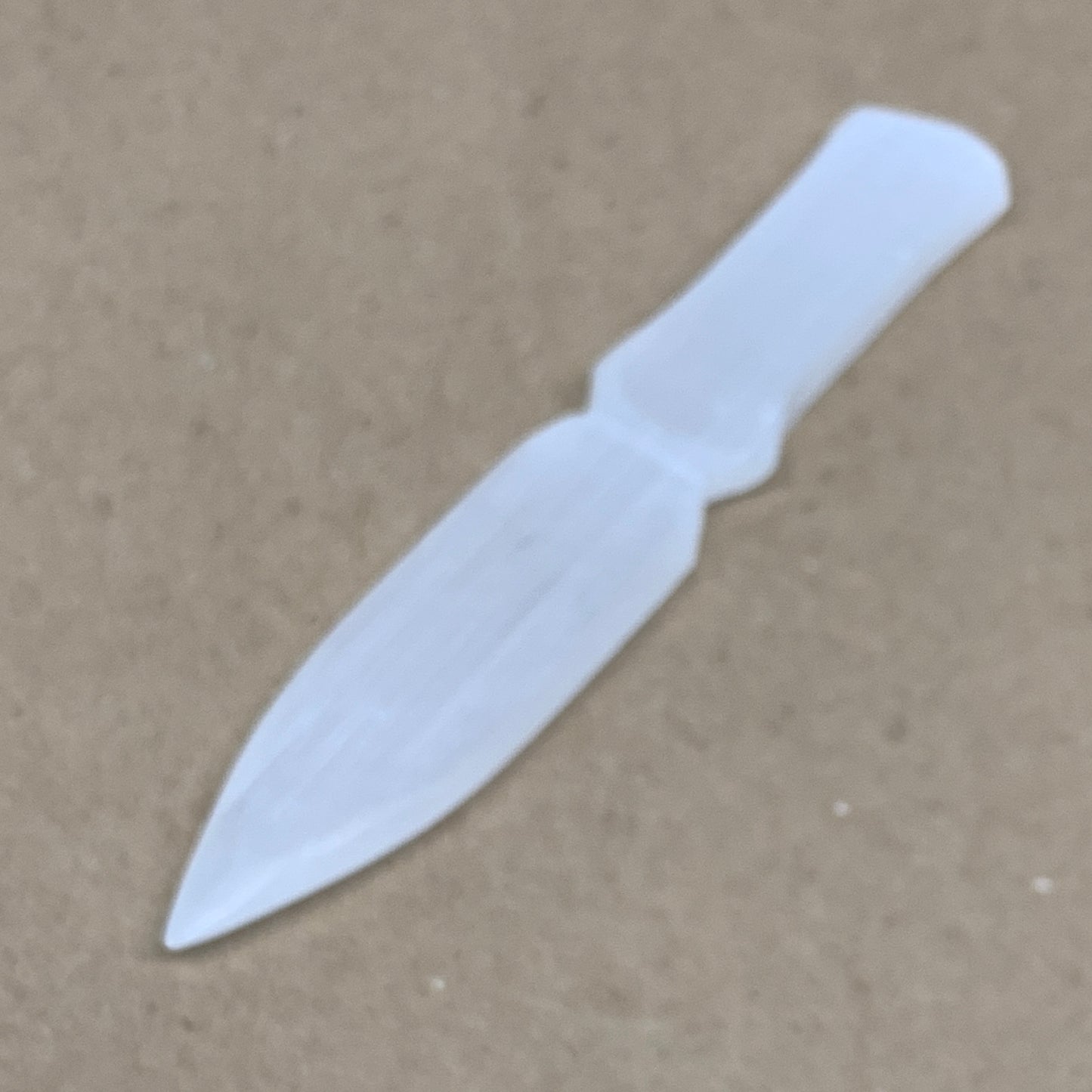 106g, 7.5"x1.3"x0.4", Natural Selenite Crystal Dagger (Satin Spar), B36904