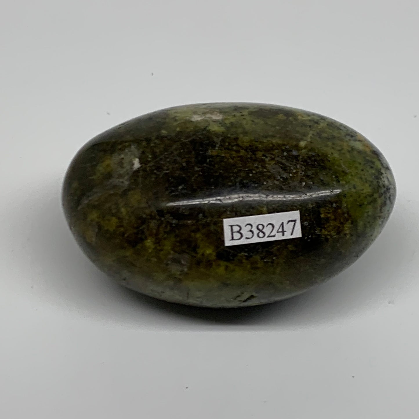 133.6g, 2.6"x1.9"x1.4", Green Opal Crystal PalmStone Polished Reiki, B38247