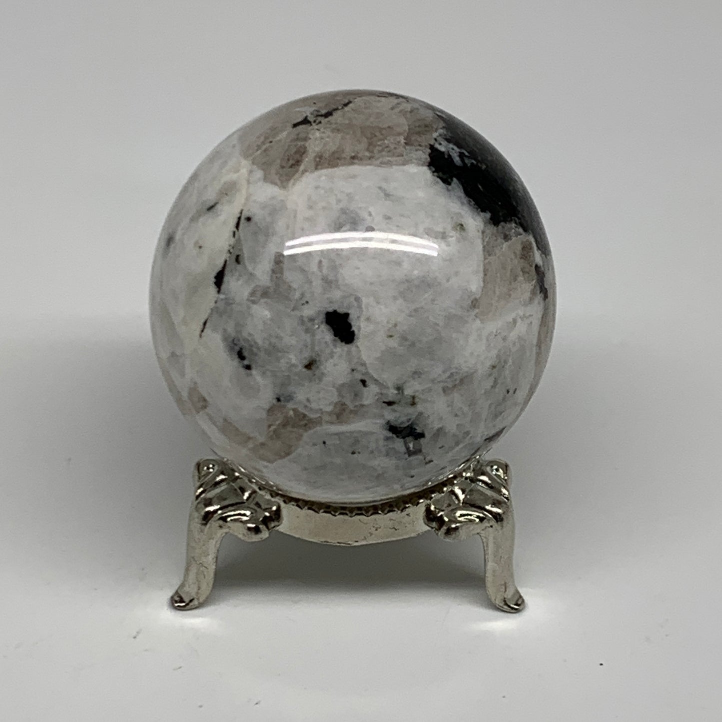 139.9g, 1.8"(46mm), Natural Rainbow Moonstone Sphere Ball Gemstone, B35170