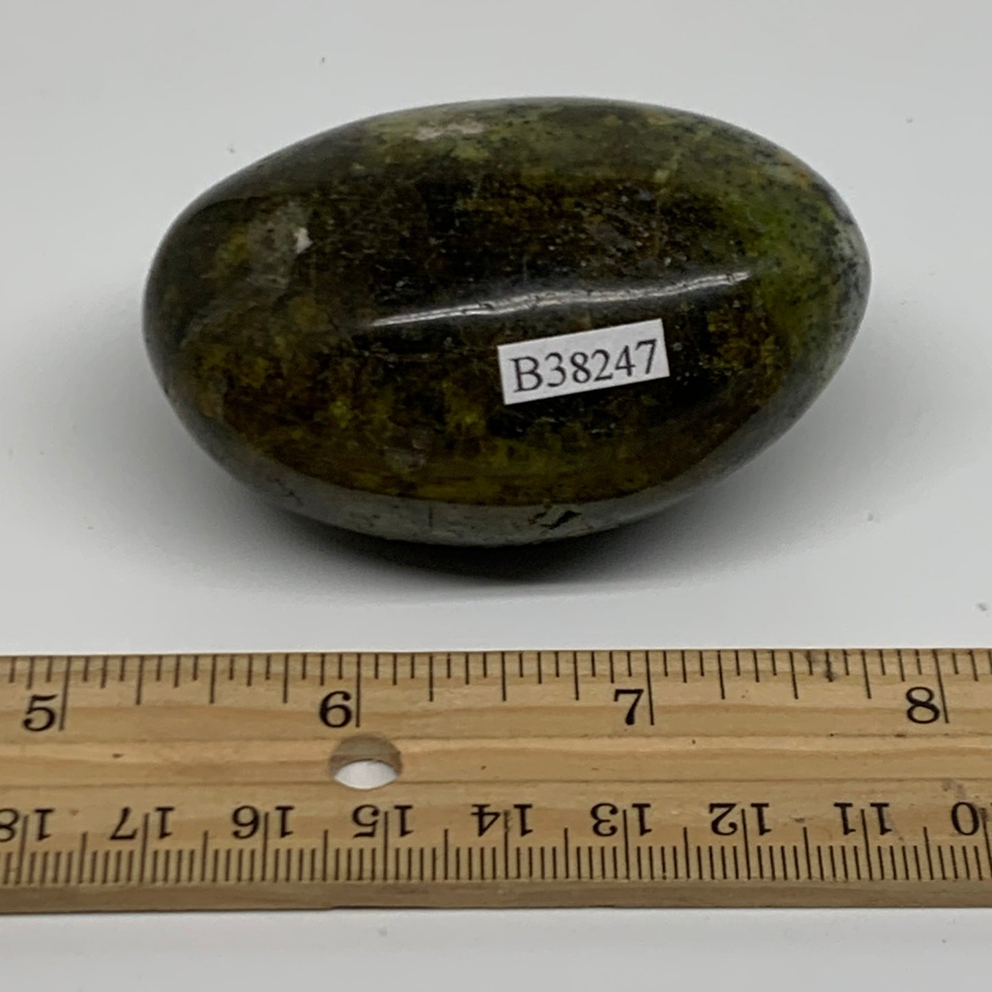 133.6g, 2.6"x1.9"x1.4", Green Opal Crystal PalmStone Polished Reiki, B38247