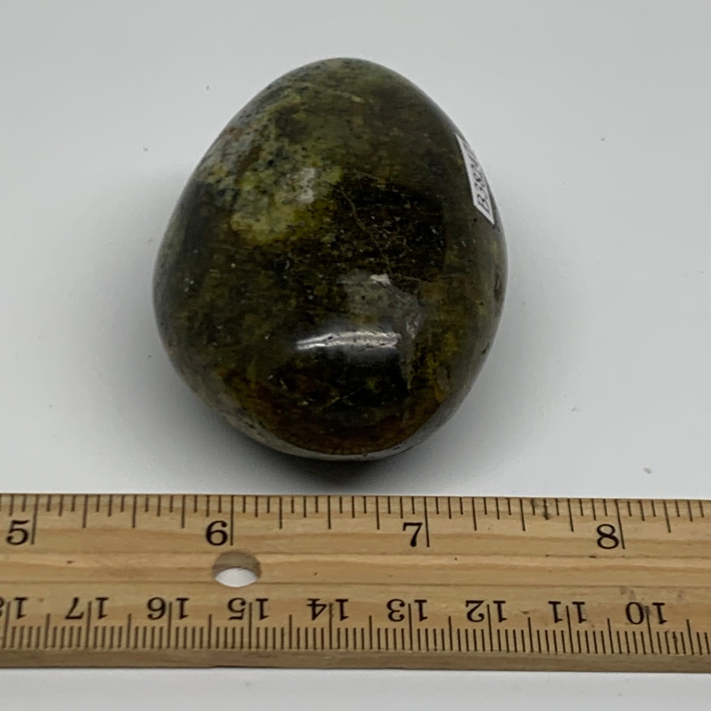 133.6g, 2.6"x1.9"x1.4", Green Opal Crystal PalmStone Polished Reiki, B38247