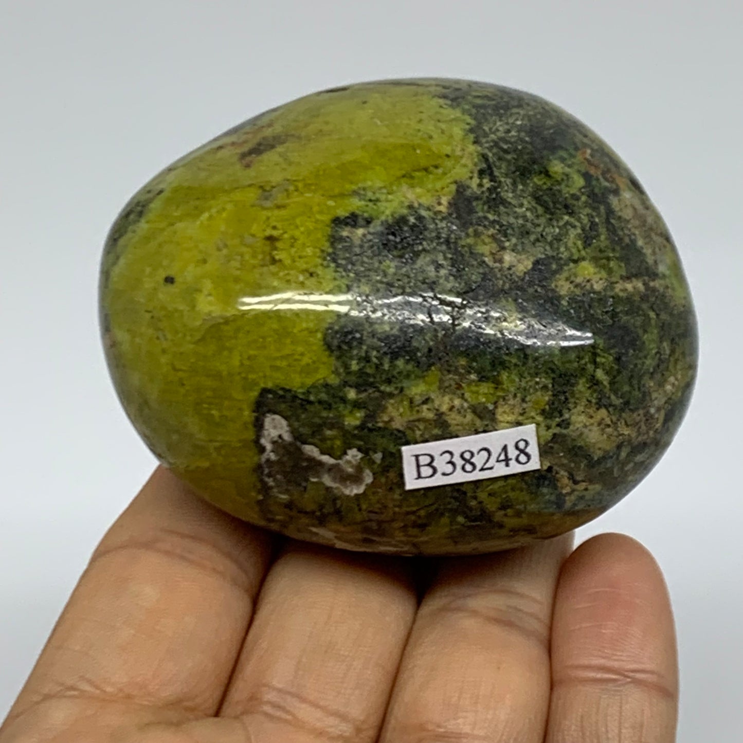 198g, 2.7"x2.3"x1.7", Green Opal Crystal PalmStone Polished Reiki, B38248