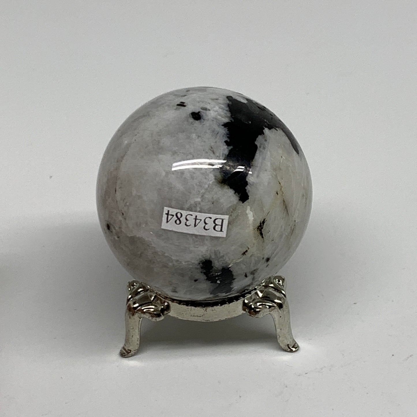 158.9g, 1.9"(48mm), Natural Rainbow Moonstone Sphere Ball Gemstone, B34384