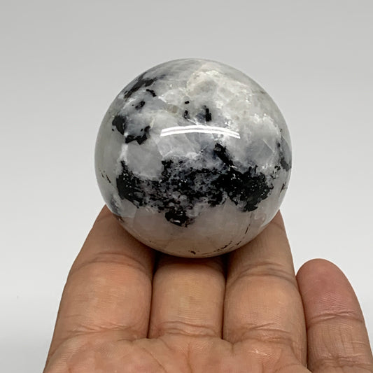 137.9g, 1.8"(46mm), Natural Rainbow Moonstone Sphere Ball Gemstone, B35171