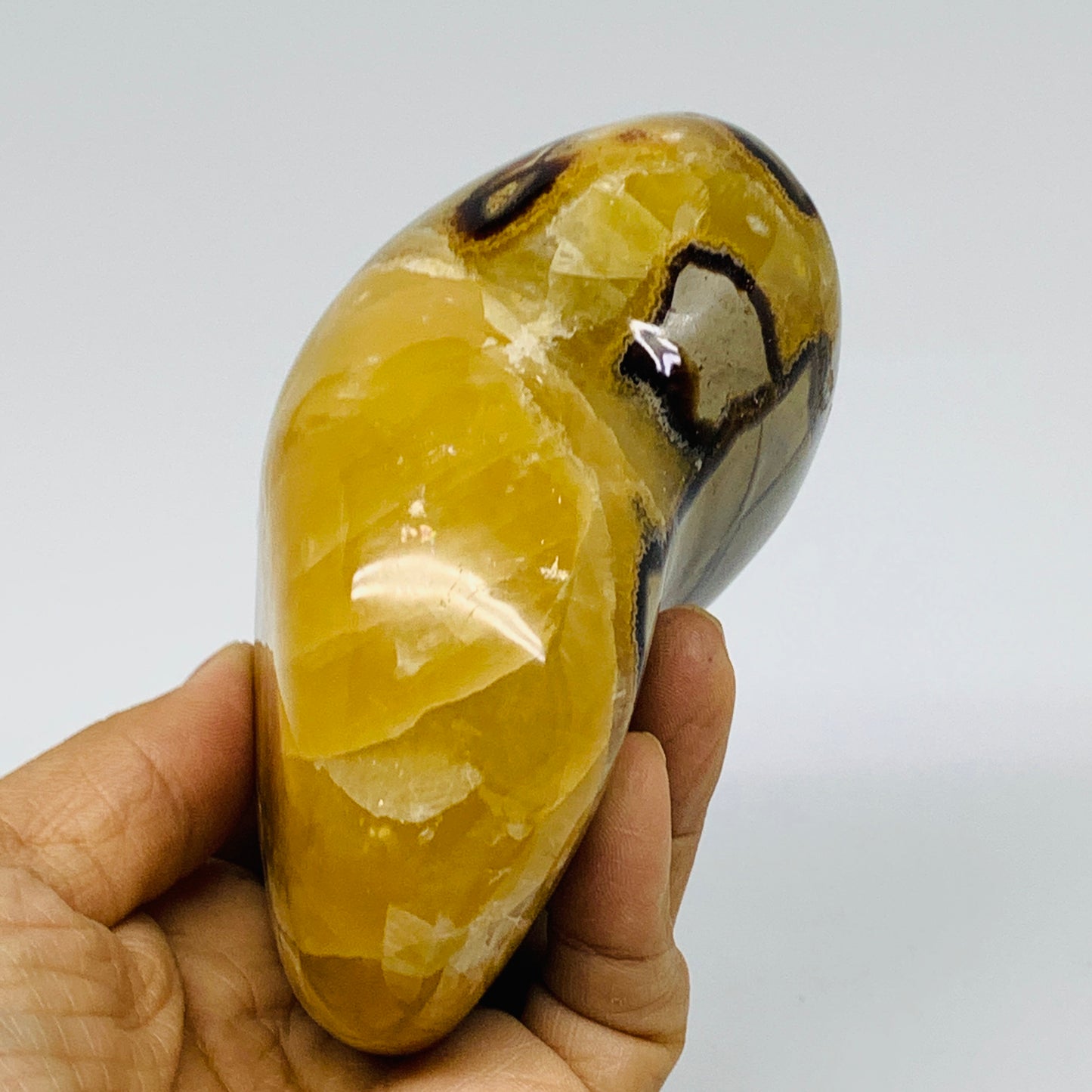 1.55 lbs, 4.2"x3"x2", Septarian Nodules Freeform Polished Crystal, B37394