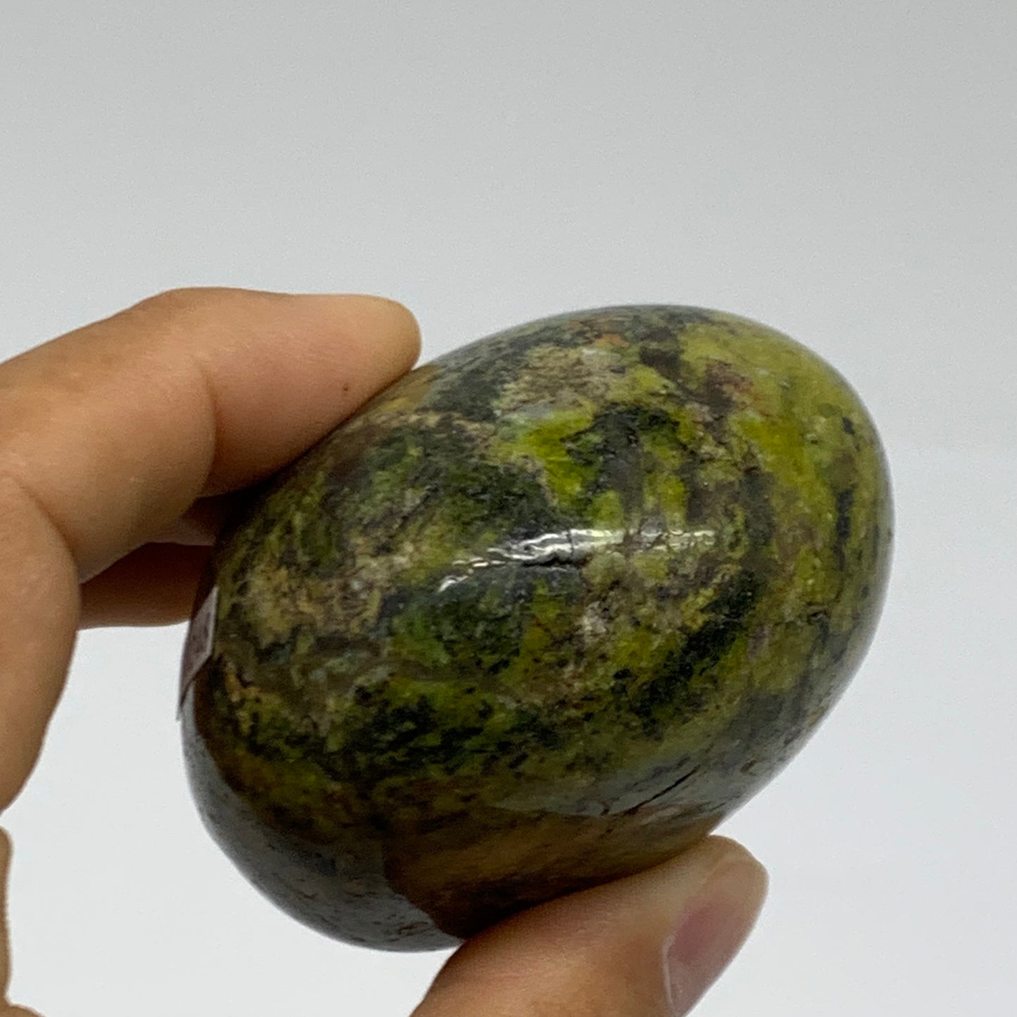 198g, 2.7"x2.3"x1.7", Green Opal Crystal PalmStone Polished Reiki, B38248